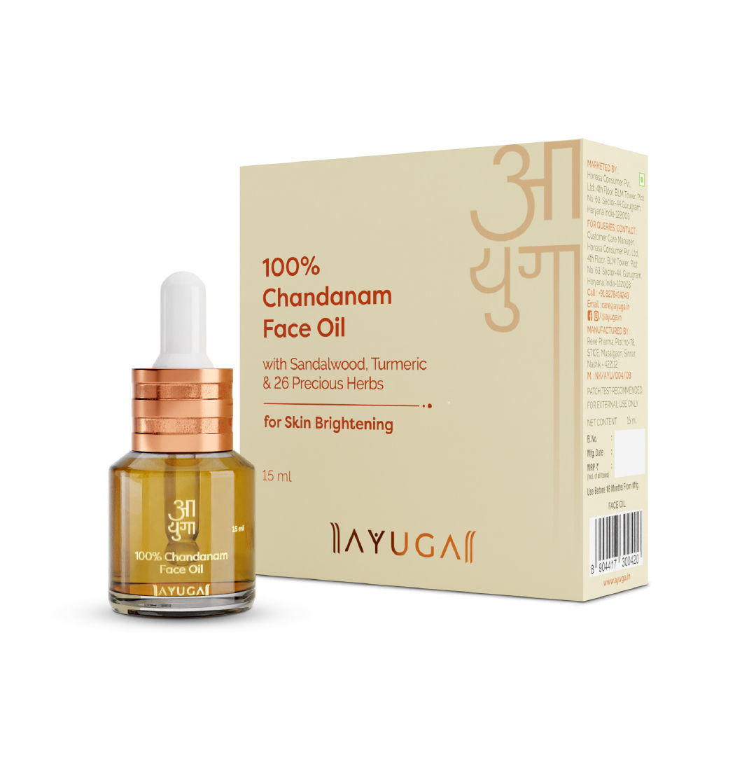 Buy Ayuga 100% Chandanam Face Oil with Sandalwood & Turmeric for Skin Brightening 15ml - Purplle