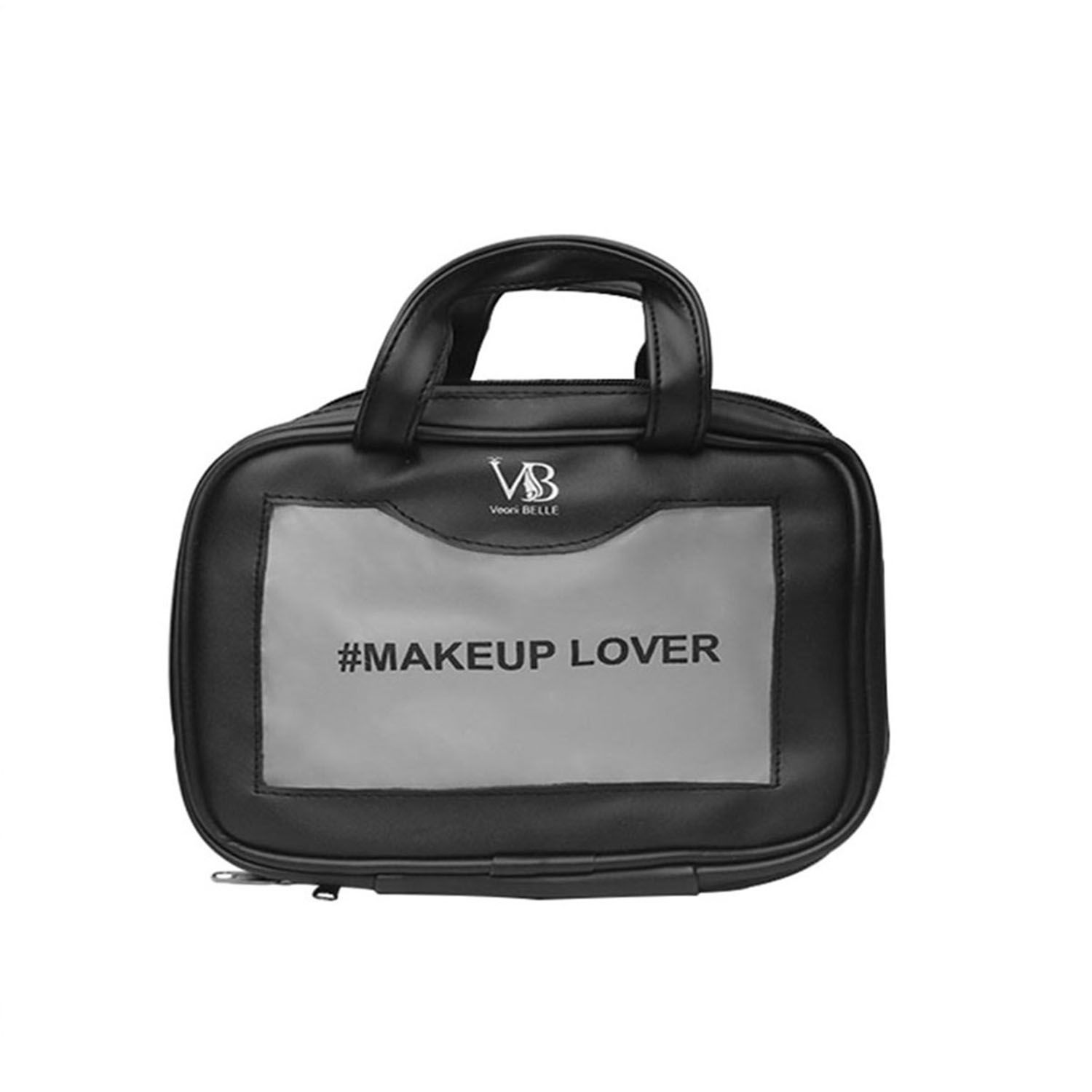 Clear Makeup Bags, Travel Waterproof Cosmetic Bag Plastic Transparent  Organizer Women Makeup Pouch with Handle Mesh Pockets for Cosmetics  Toiletries (Black) : Amazon.in: Beauty