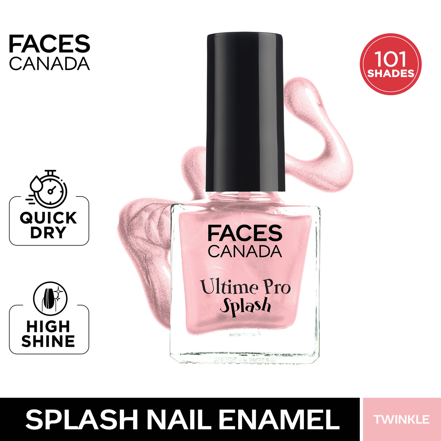 Buy FACES CANADA Ultime Pro Splash Nail Enamel - Twinkle 36 (8ml) | Quick Drying | Glossy Finish | Long Lasting | No Chip Formula | High Shine Nail Polish For Women | No Harmful Chemicals - Purplle