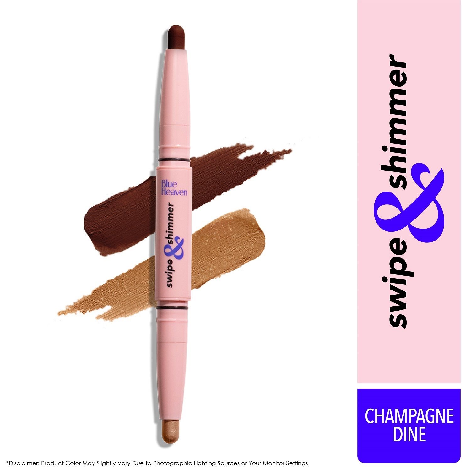 Buy Blue Heaven Swipe & Shimmer Long Lasting Non Transfer Eyeshadow Stick | Matte & Matallic Shades , Champagne Dine (3 g) - Purplle