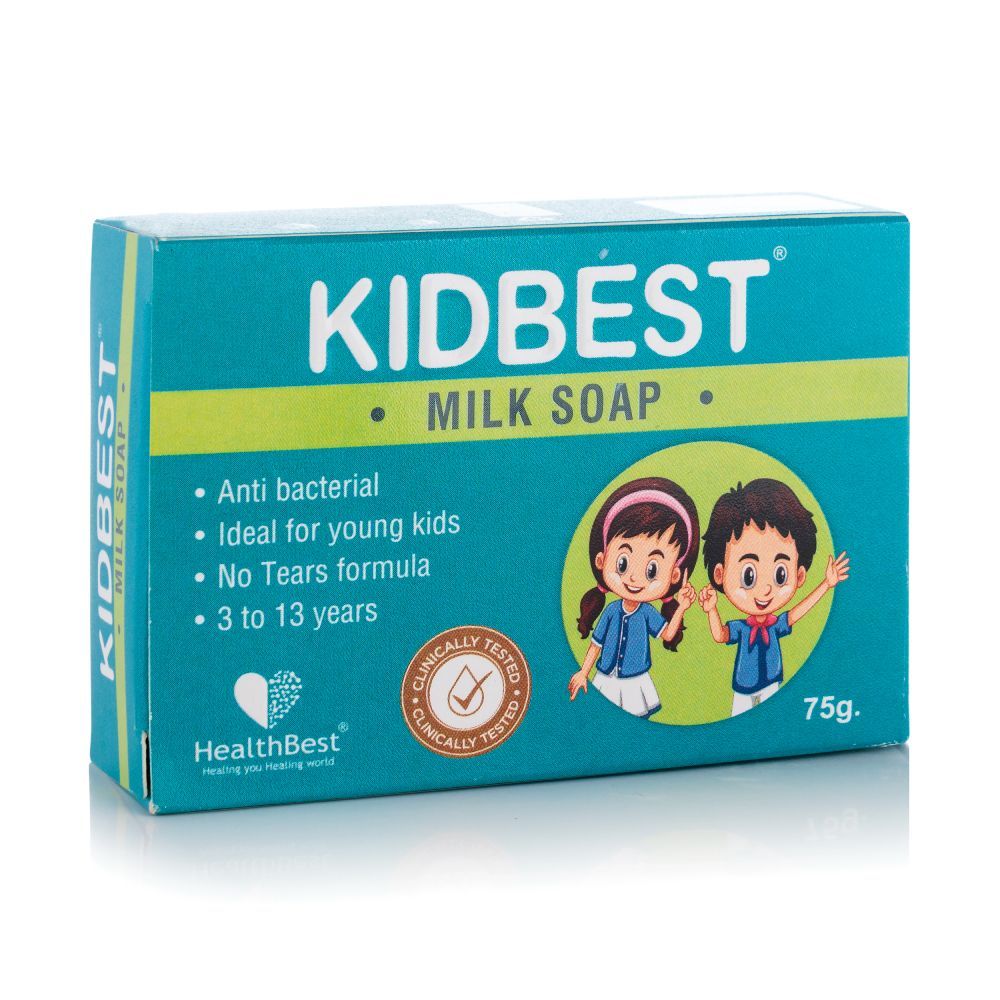 Buy HealthBest Kidbest Milk Soap for Kids | Anti-Bacterial | Normal Skin, Sensitive Skin & Dry Skin | Tear free | (Pack of 3) - Purplle