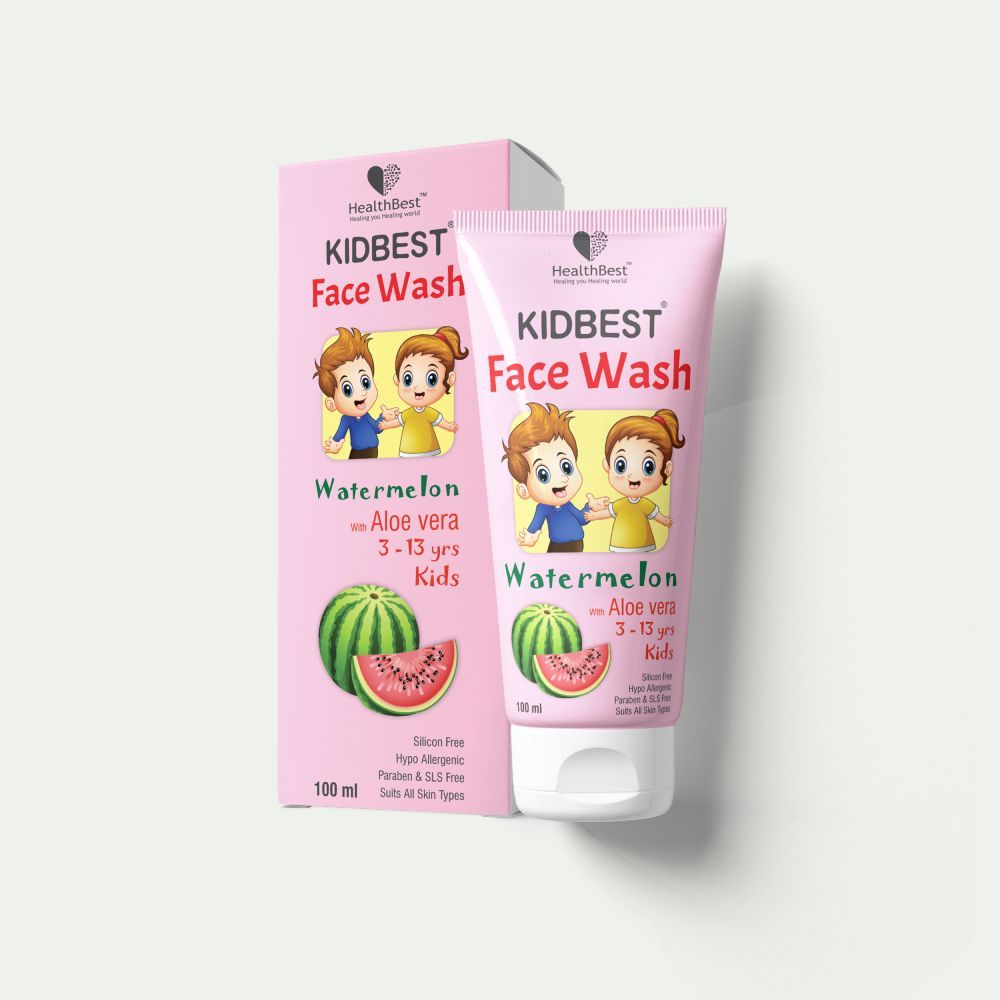 Buy HealthBest Kidbest Facewash for Kids | Normal Skin, Sensitive Skin & Dry Skin | Tear, Paraben, SLS free | Watermelon Flavor | 100ml - Purplle