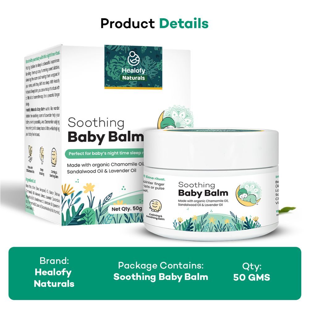 Healofy Naturals Soothing Sleep Balm to Help Baby Sleep, 50gm | With  Lavender Oil, Chamomile Oil & Sandalwood Oil