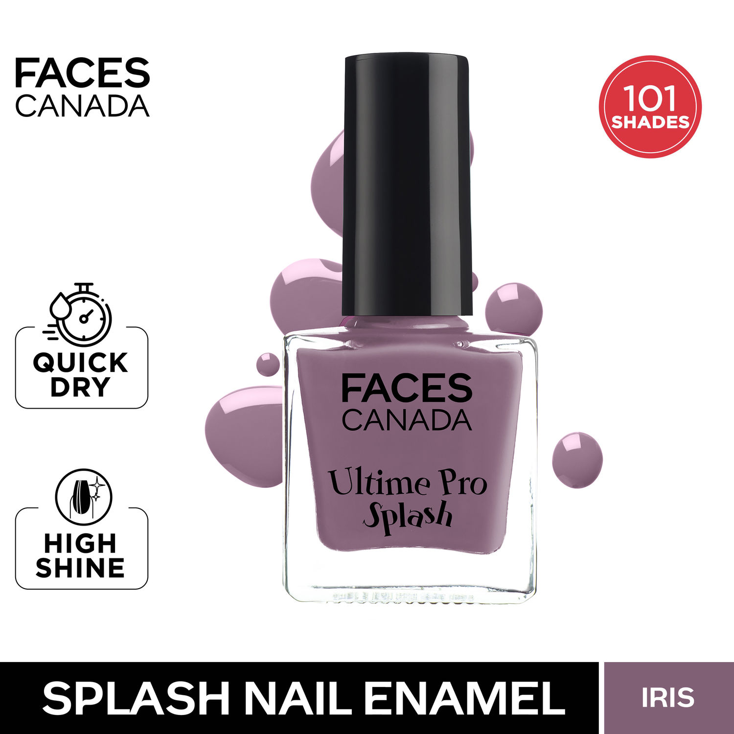 Buy FACES CANADA Ultime Pro Splash Nail Enamel - Iris 102 (8ml) | Quick Drying | Glossy Finish | Long Lasting | No Chip Formula | High Shine Nail Polish For Women | No Harmful Chemicals - Purplle