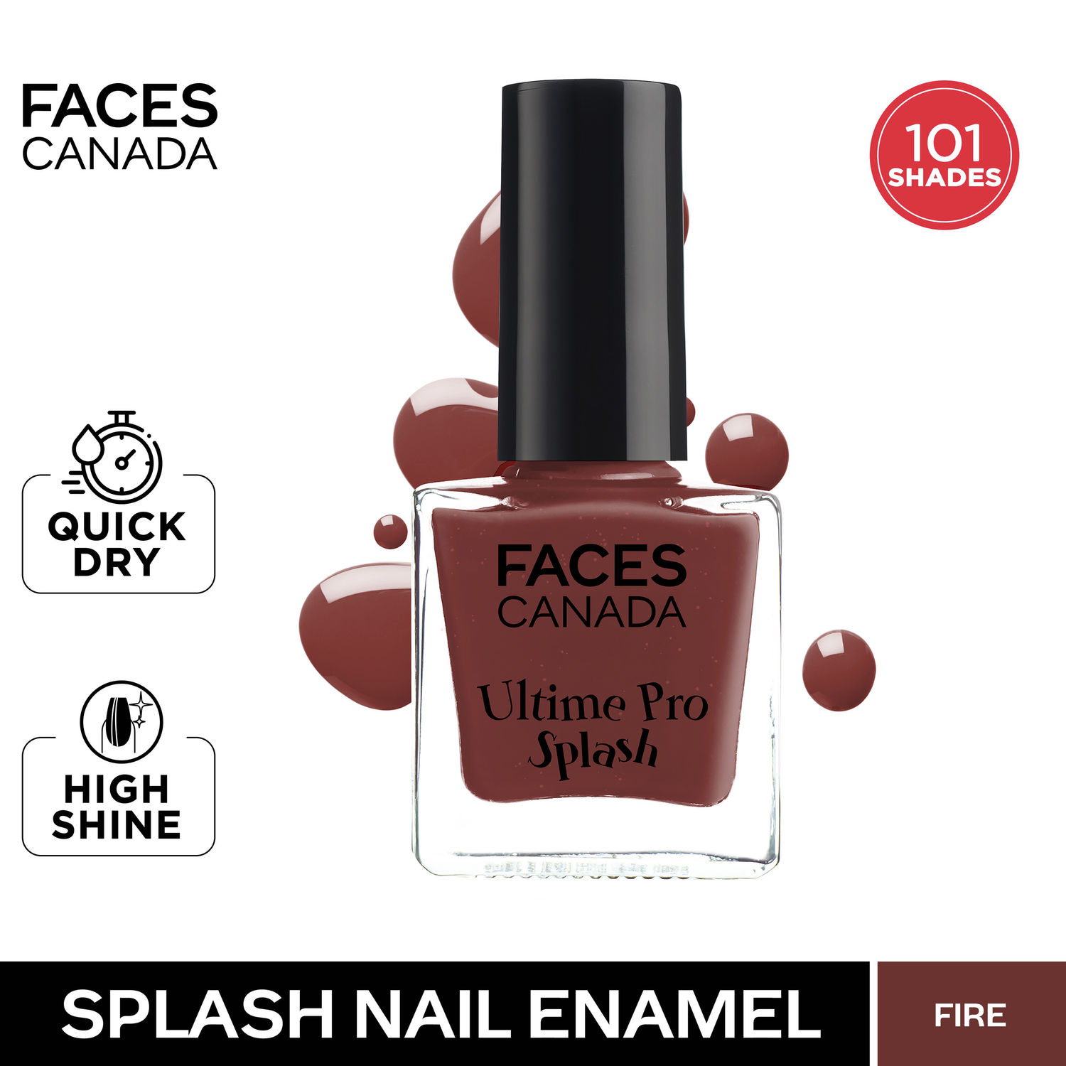 Buy FACES CANADA Ultime Pro Splash Nail Enamel - Fire 122 (8ml) | Quick Drying | Glossy Finish | Long Lasting | No Chip Formula | High Shine Nail Polish For Women | No Harmful Chemicals - Purplle