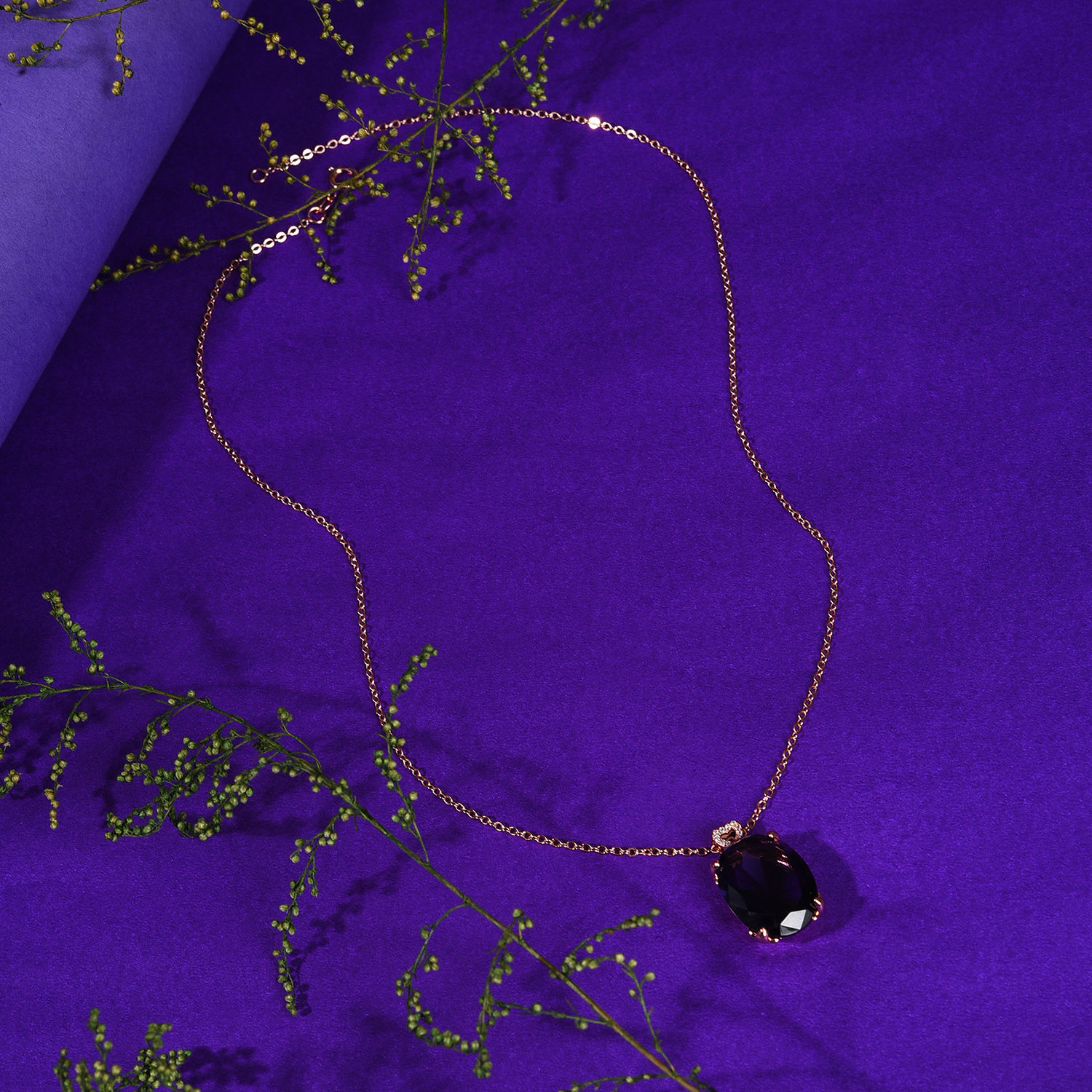 Buy SOHI Purple Gold-Plated Necklace - Purplle
