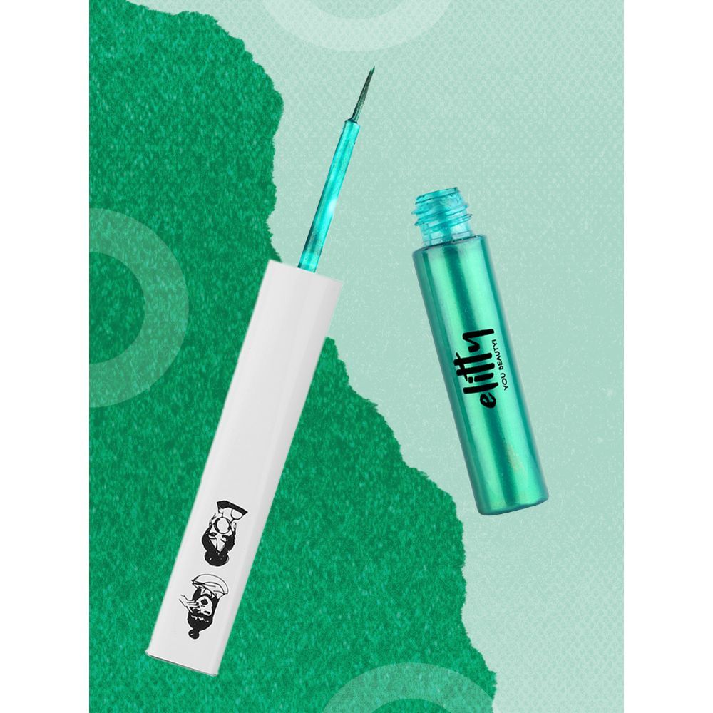 Buy Elitty Liquid Pop Coloured Eyeliner- Power Move (Metallic Green) Makeup for Teens -4 ML - Purplle