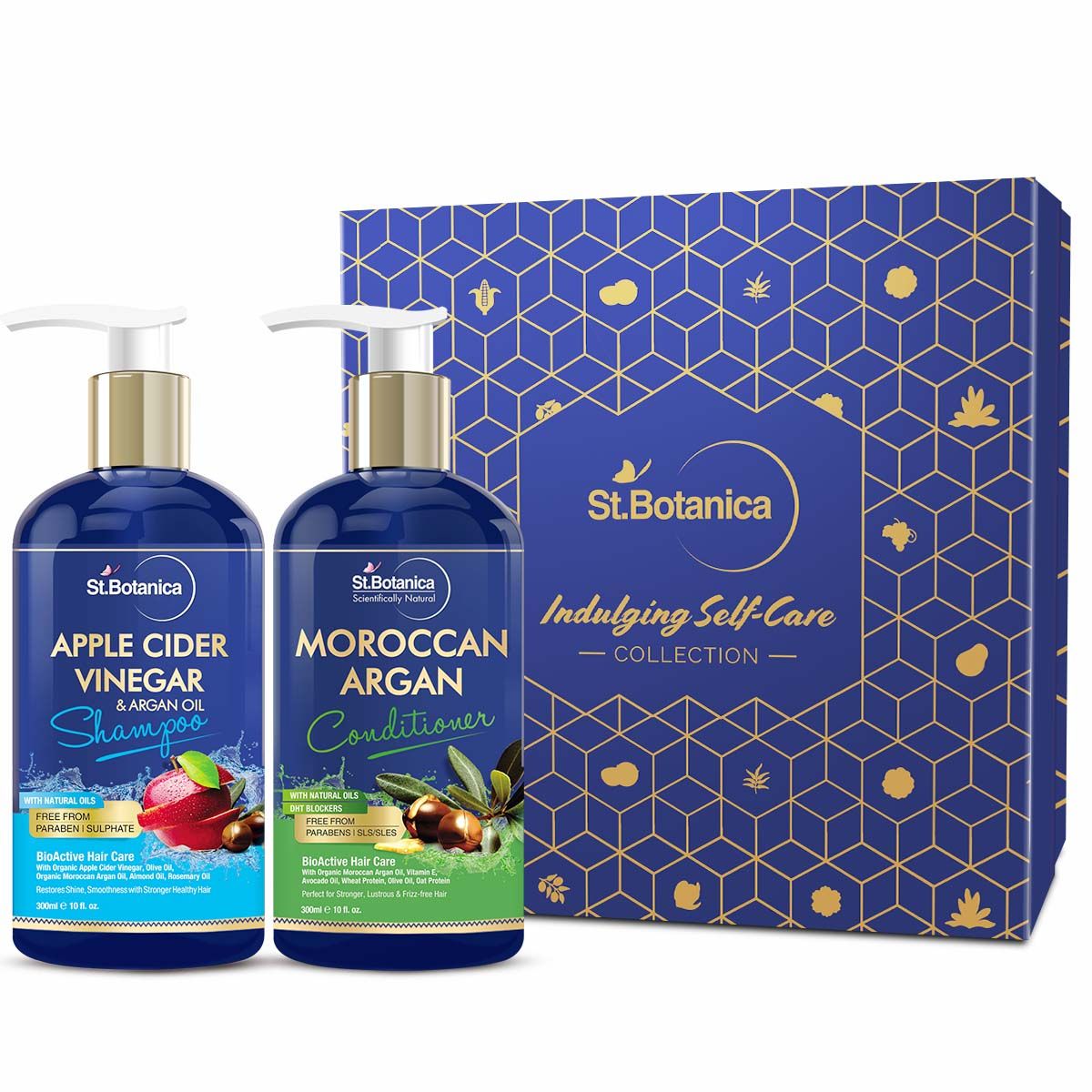 Buy St.Botanica Apple Cider Vinegar & Argan Oil Hair Shampoo + St.Botanica Moroccan Argan Hair Conditioner (Each 300 ml) - Purplle