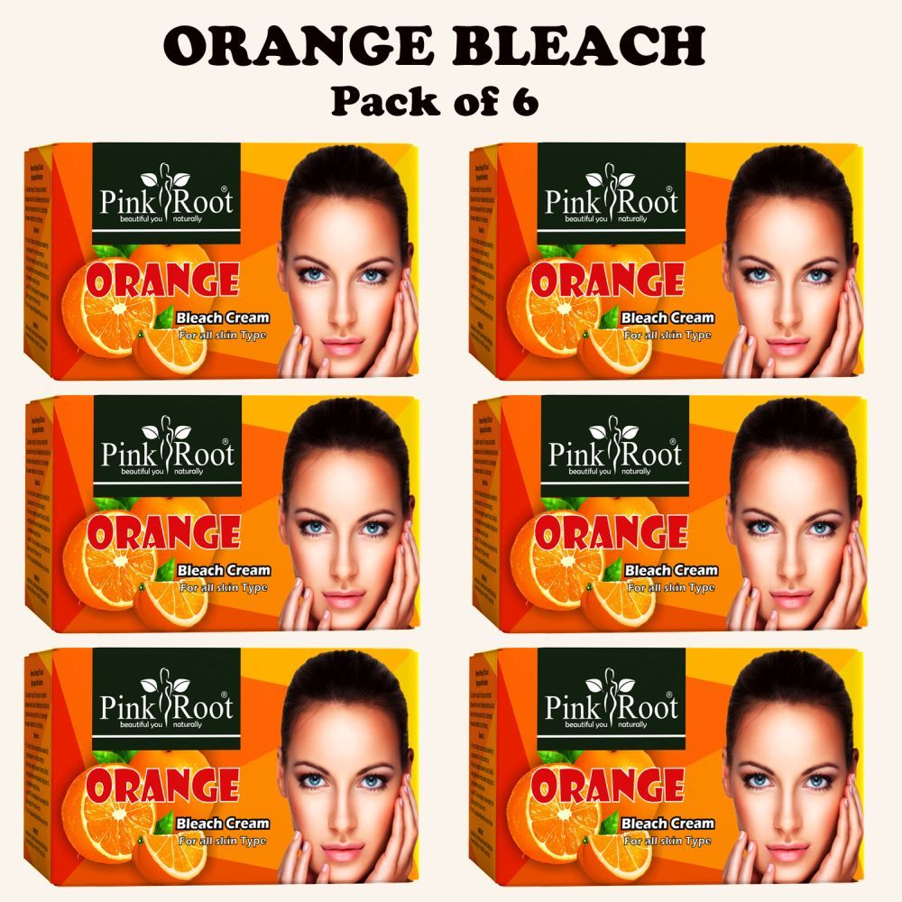 Buy Pink Root Orange Bleach Cream 50gm, Pack of 6 - Purplle