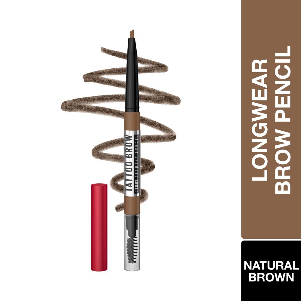 Buy Maybelline Tattoo Brow 36 Hr Brow Pencil, Natural Brown, 0.25gm | Waterproof Eyebrow Pencil with Precision Tip - Purplle