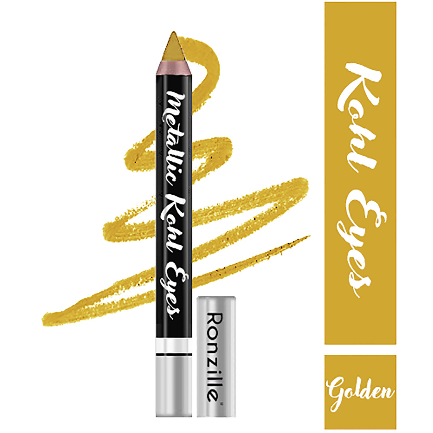 Buy Ronzille Kohl Eye Kajal Eyeliner Eyeshadow Pencil Golden - Purplle