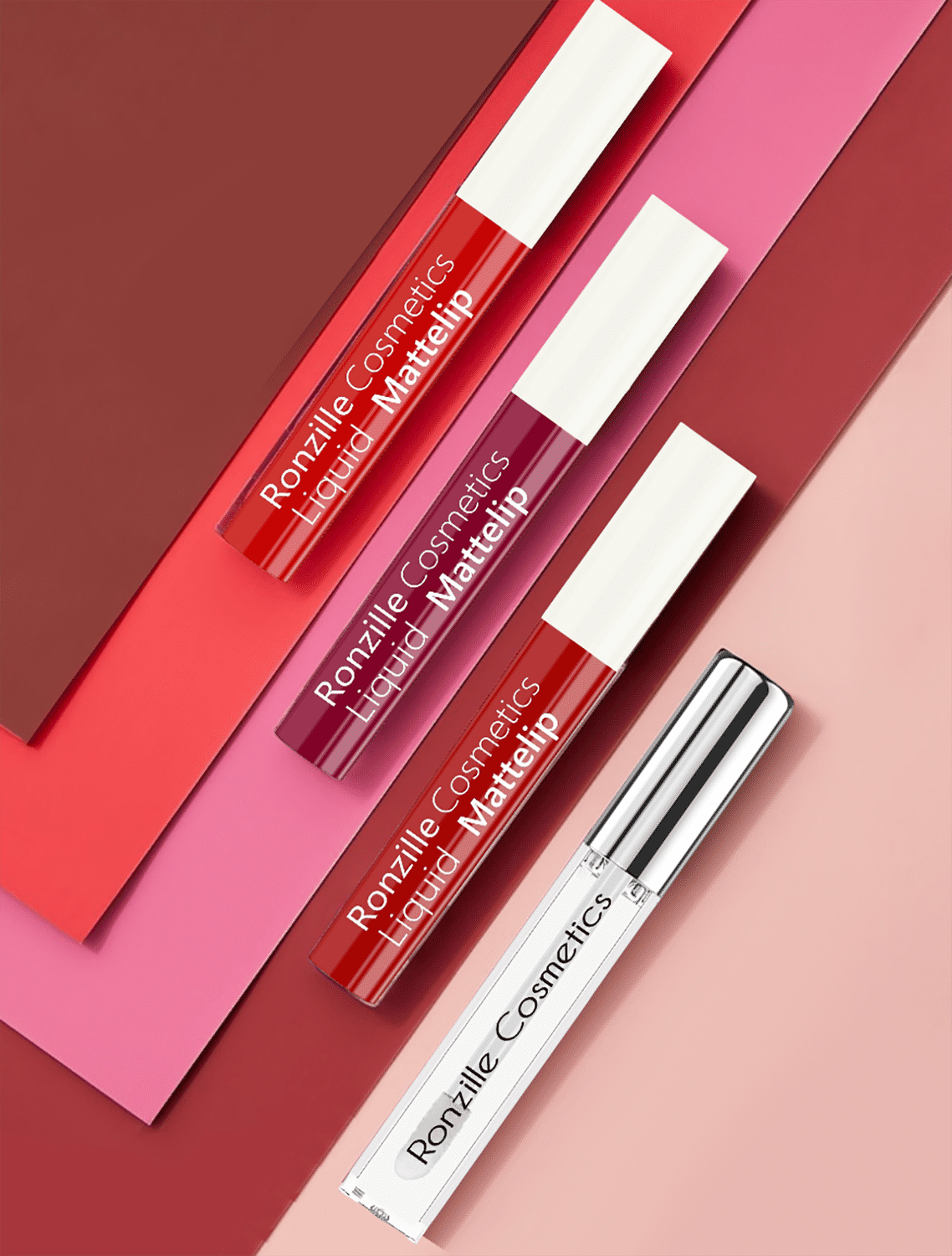 Buy Ronzille Non Transfer Matte liquid lipstick plus Lip gloss Red Edition Pack of 4  - Purplle