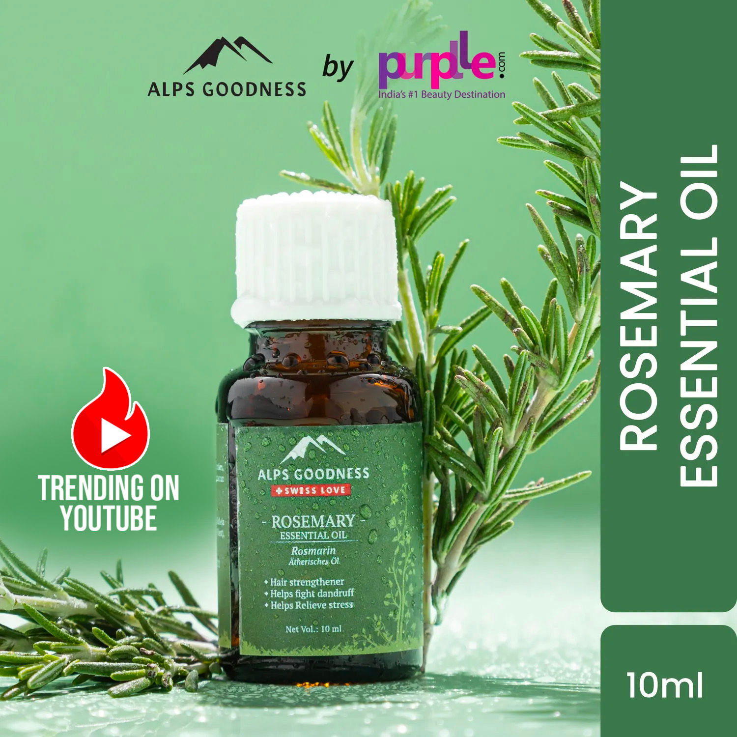 Buy Alps Goodness Pure Essential Oil - Rosemary (10ml) | Essential oil for Hair & Skin | Paraben Free, Fragnance Free, Mineral Oil Free | Healthy Hair Growth | Fights Acne - Purplle