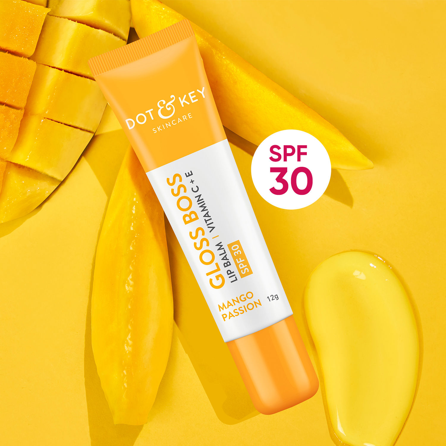 Buy Dot & Key Mango Passion Lip Balm with SPF 30 & Vitamin C+E | Tinted Lip Balm for Moisturized & Cracked Lips - 12gm - Purplle