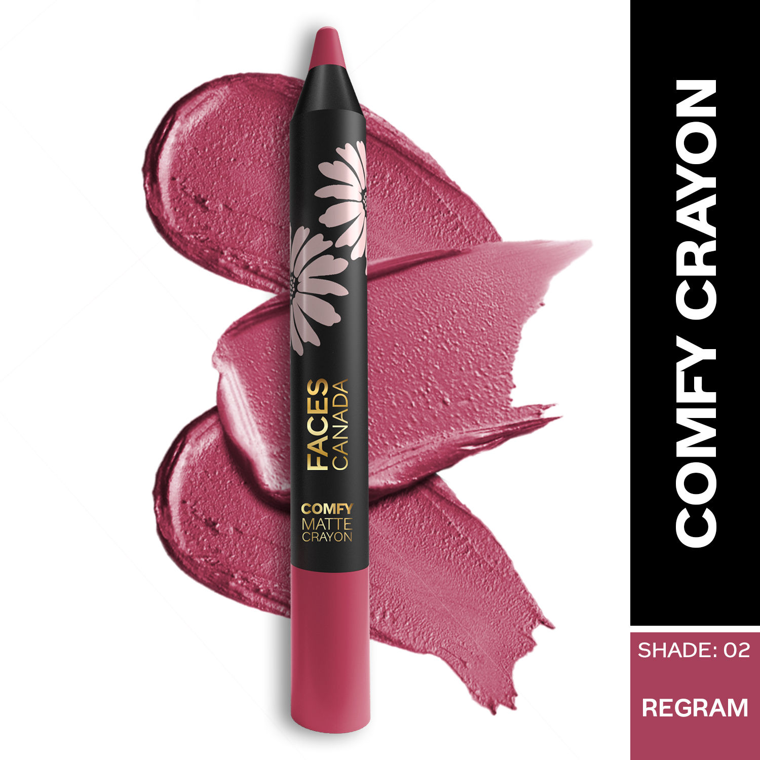 Buy Faces Canada Comfy Matte Crayon I Creamy Matte I Chamomile & Shea Butter I Alcohol-free I Regram 02 2.8g - Purplle