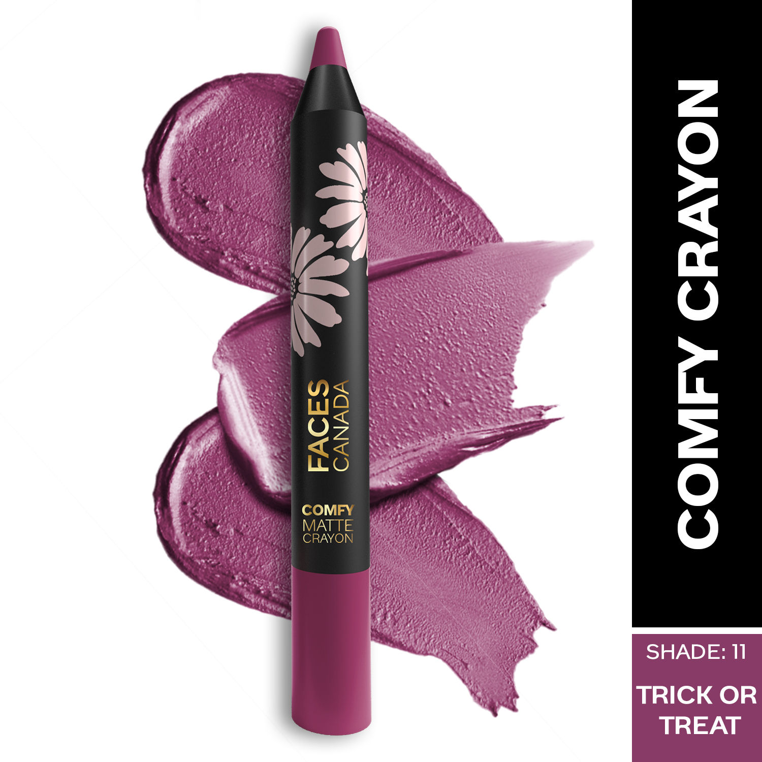 Buy Faces Canada Comfy Matte Crayon I Creamy Matte I Chamomile & Shea Butter I Alcohol-free I Trick or treat 11 2.8g - Purplle