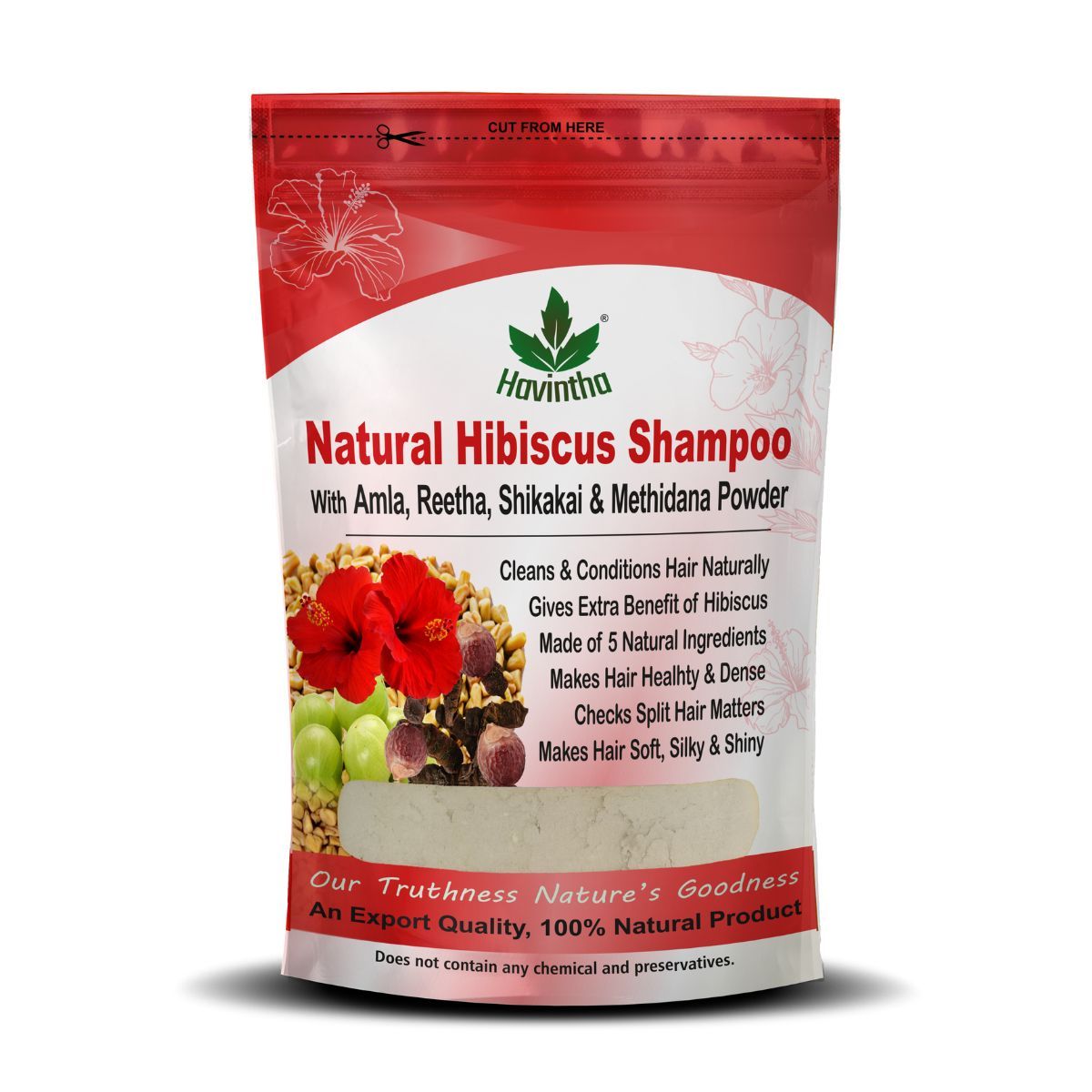 Buy Natural Amla Reetha Shikakai Methidana And Hibiscus Powder Shampoo for Hair (227 g) - Purplle