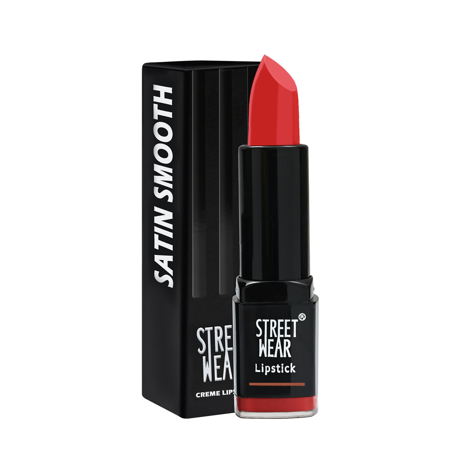 Buy STREET WEAR® Satin Smooth Lipstick -BRAVE RED (Red/Maroon) - 4.2 gms - Longwear Creme Lipstick, Moisturizing, Creamy Formuation, 100% Color payoff, Enriched with Aloe vera, Vitamin E and Shea Butter - Purplle