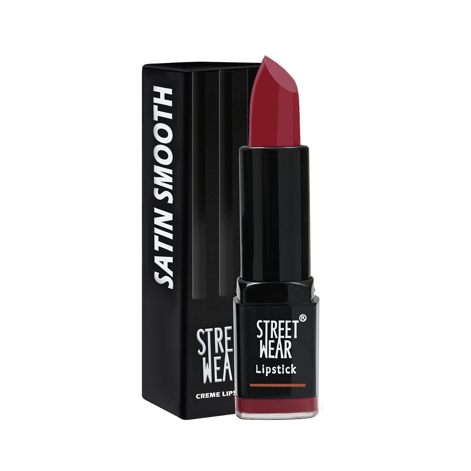 Buy STREET WEAR® Satin Smooth Lipstick -STARK MAROON (Red/Maroon) - 4.2 gms - Longwear Creme Lipstick, Moisturizing, Creamy Formuation, 100% Color payoff, Enriched with Aloe vera, Vitamin E and Shea Butter - Purplle