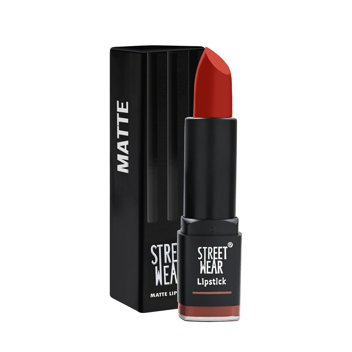 Buy STREET WEAR® Matte Lipstick -CANDID CORAL (Orange) - 4.2 gms -Longwear, Velvety texture, Fade-resistant, High Color payoff, Lightweight Matte Lipstick, Plant-based Canuuba wax, Paraben-free - Purplle