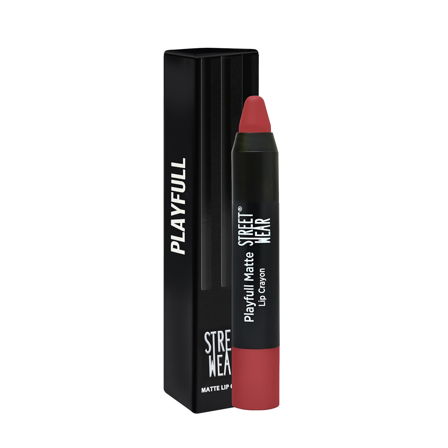 Buy STREET WEAR® Playfull Matte -Dude Red (Red) -Moisturizing Matte Finish Lipstick, Full Coverage, Non-Drying Formula, Intense Pigment, Enriched With Shea Butter, Vitamin C, Vitamin E, Longwear Moisturizing Crayon Lipstick - Purplle