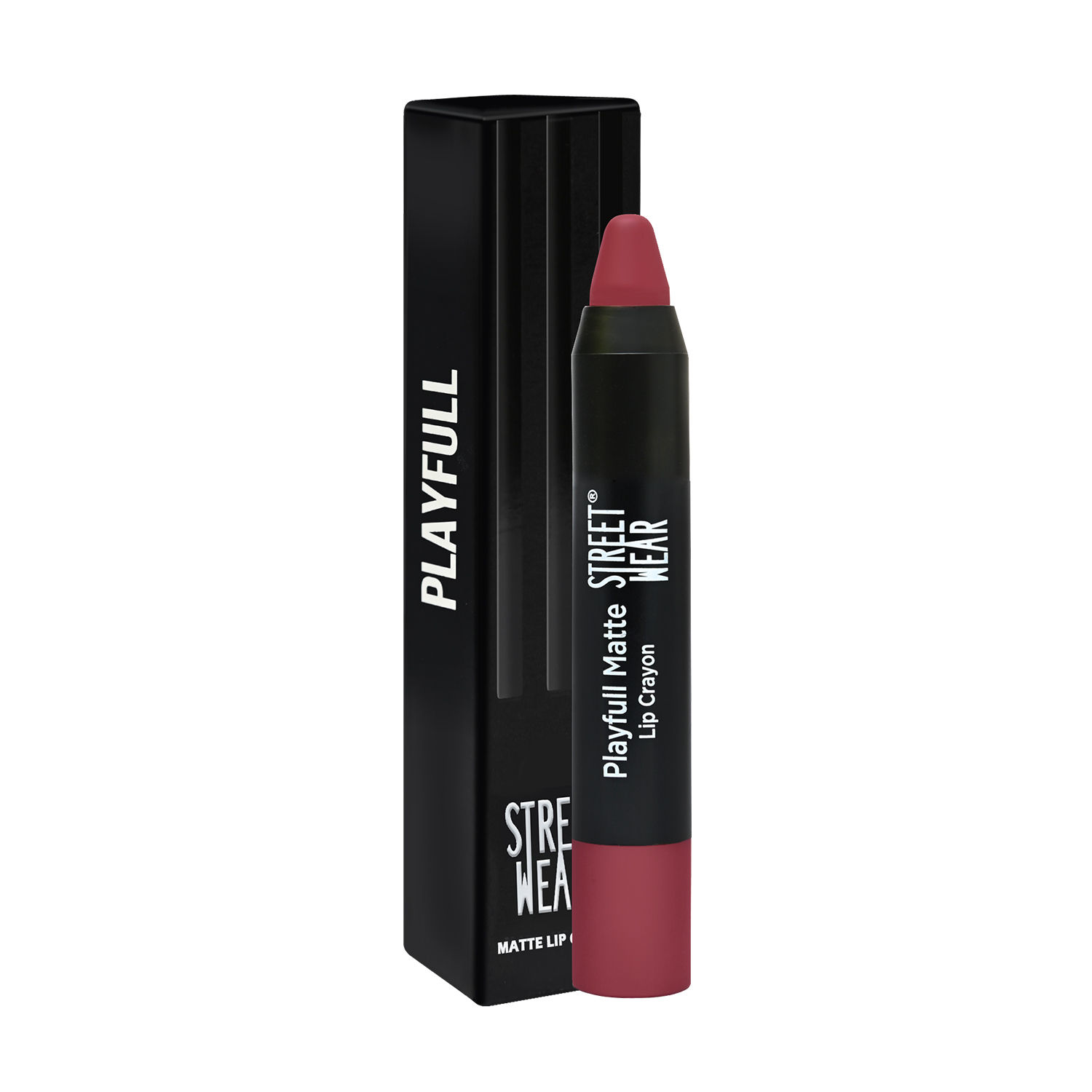 Buy STREET WEAR® Playfull Matte -YOLO Plum (Berry) - 2.9 gms -Moisturizing Matte Finish Lipstick, Full Coverage, Non-Drying Formula, Intense Pigment, Enriched With Shea Butter, Vitamin C, Vitamin E, Longwear Moisturizing Crayon Lipstick - Purplle