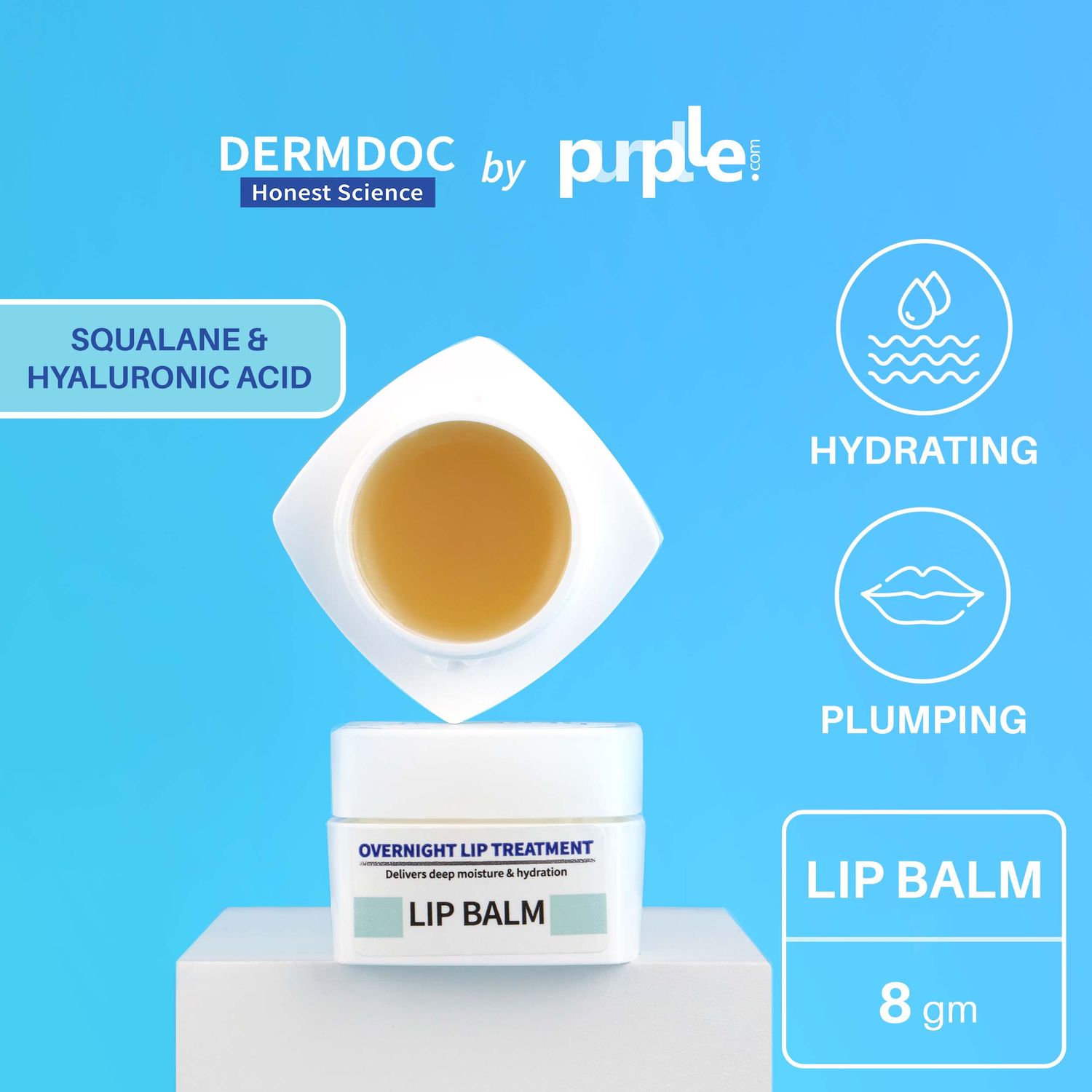 Buy DermDoc by Purplle Overnight Lip Treatment Lip Balm (8 g) | lip plumping balm | lip plumper | lip balm - Purplle