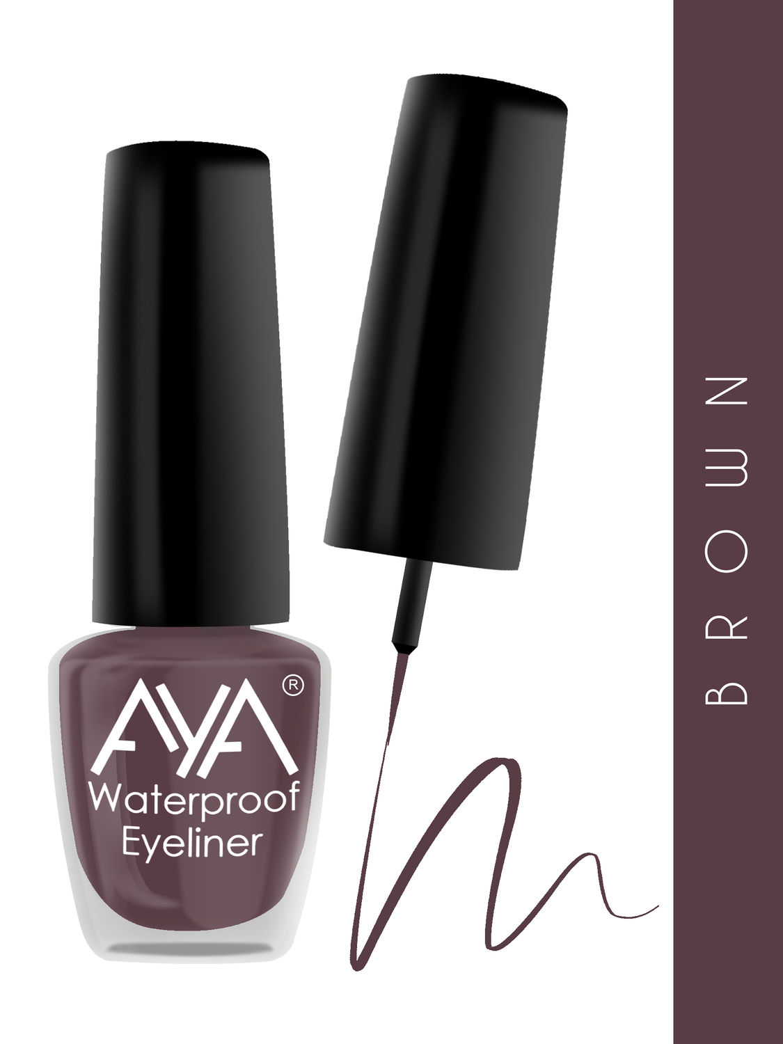 Buy AYA 24 Hrs Long Lasting & Waterproof Eyeliner, Matte Brown (5 ml) - Purplle