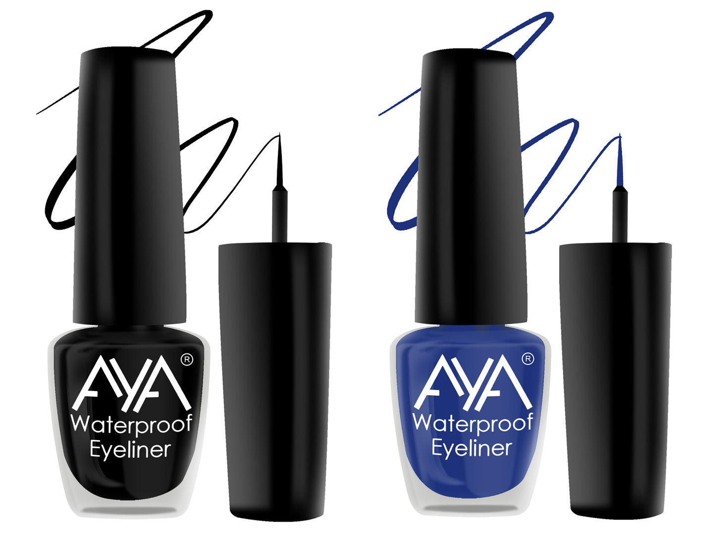 Buy AYA 24 Hrs Long Lasting & Waterproof Eyeliner, Set of 2 Black and Metallic Blue - Purplle