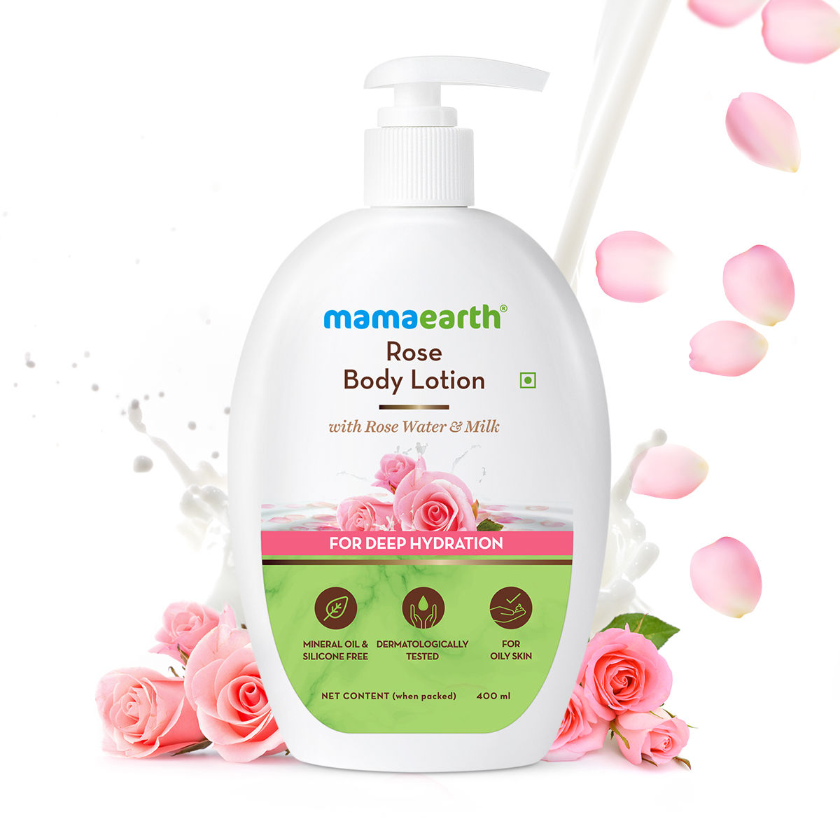 Buy Mamaearth Rose Body Lotion with Rose Water and Milk For Deep Hydration (400 ml) - Purplle