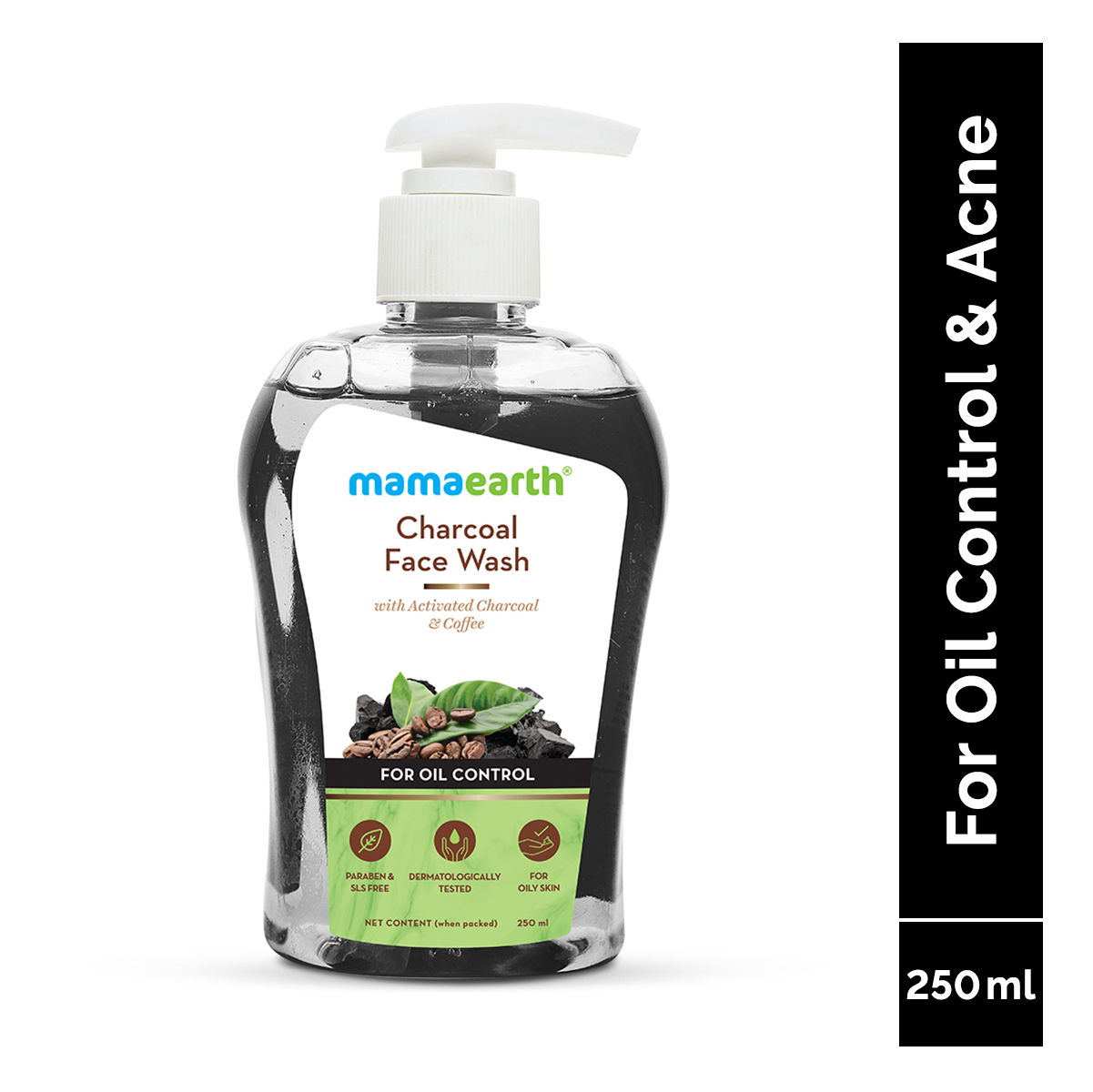 Buy Mamaearth Charcoal Face Wash with Activated Charcoal & Coffee for Oil Control (250 ml) - Purplle