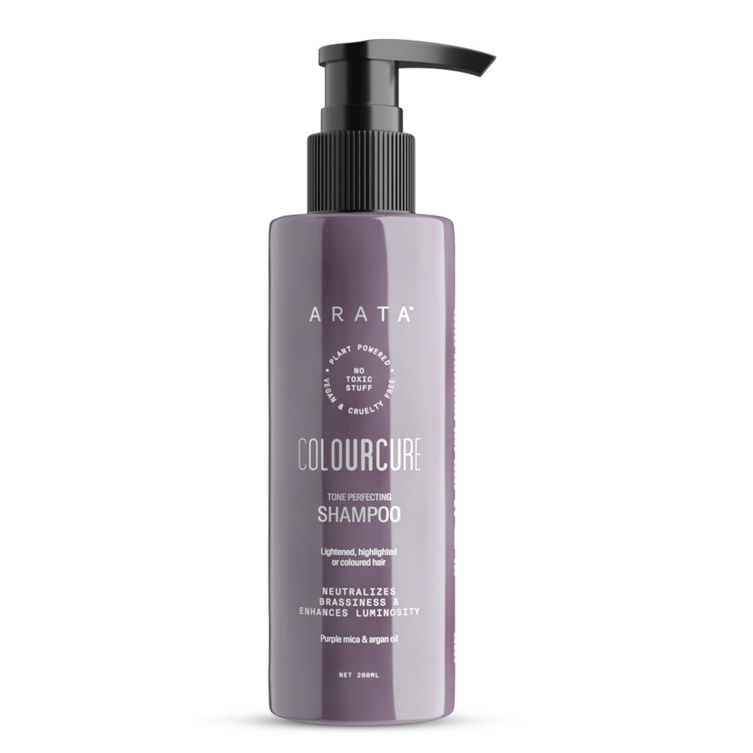 Buy Arata Tone Perfecting Shampoo (200 ML) | Purple Shampoo For Pre-Lightened & Bleached Hair | Enhances Hair Colour And Neutralises Brassiness | Sulphate-Free - Purplle