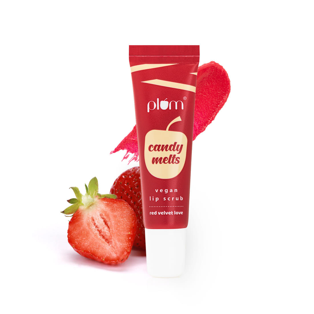 Buy Plum Candy Melts Vegan Lip Scrub | Red Velvet Love | Heals Dry, Chapped Lips | With Plant-based Oils & Waxes | 100% Vegan | 12g - Purplle