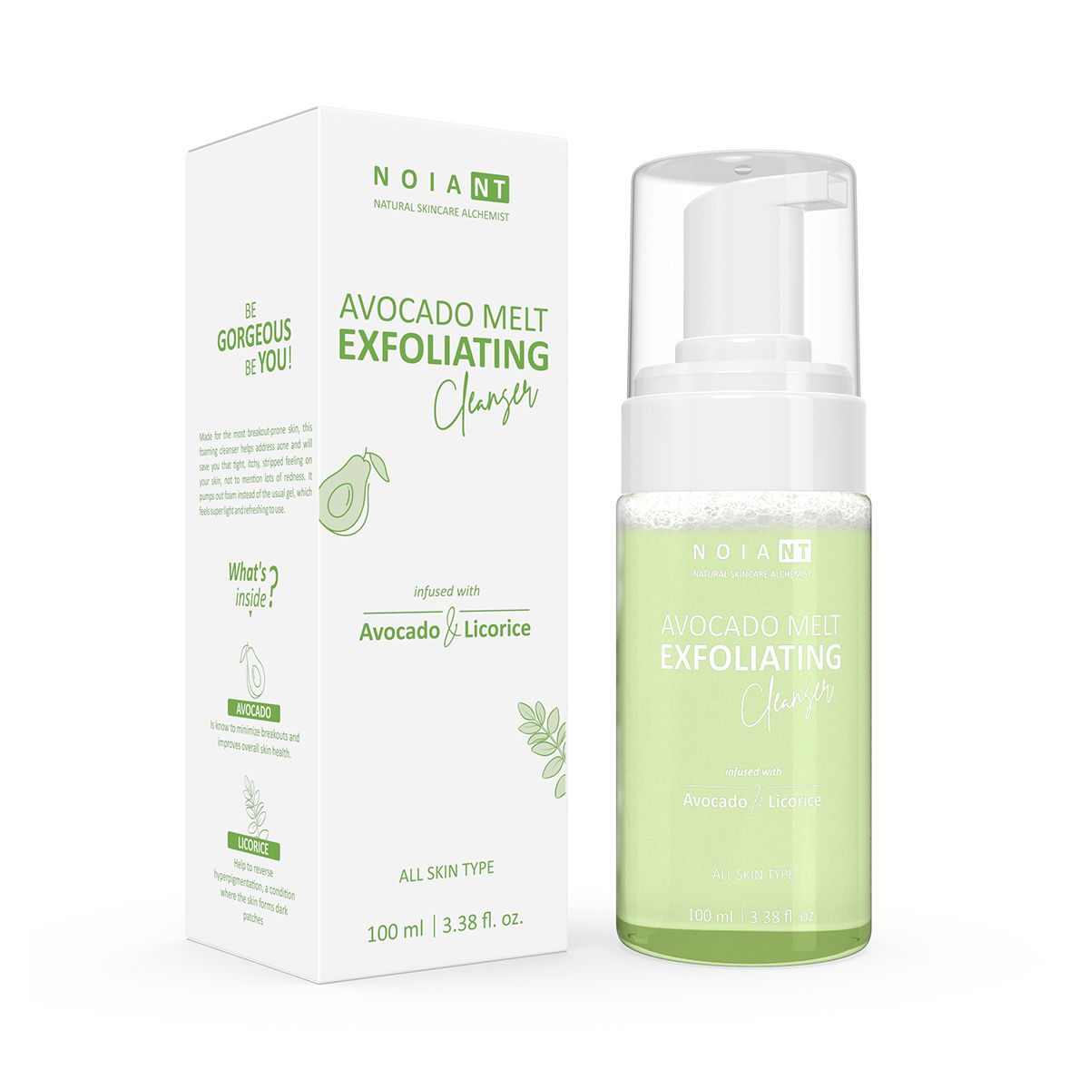 Buy Noiant Avocado & Licorice Melt Exfoliating Foaming Cleanser | Daily Face Cleanser, Removes Oil, Deep Cleansing | For Normal to Oily skin - 100ml - Purplle