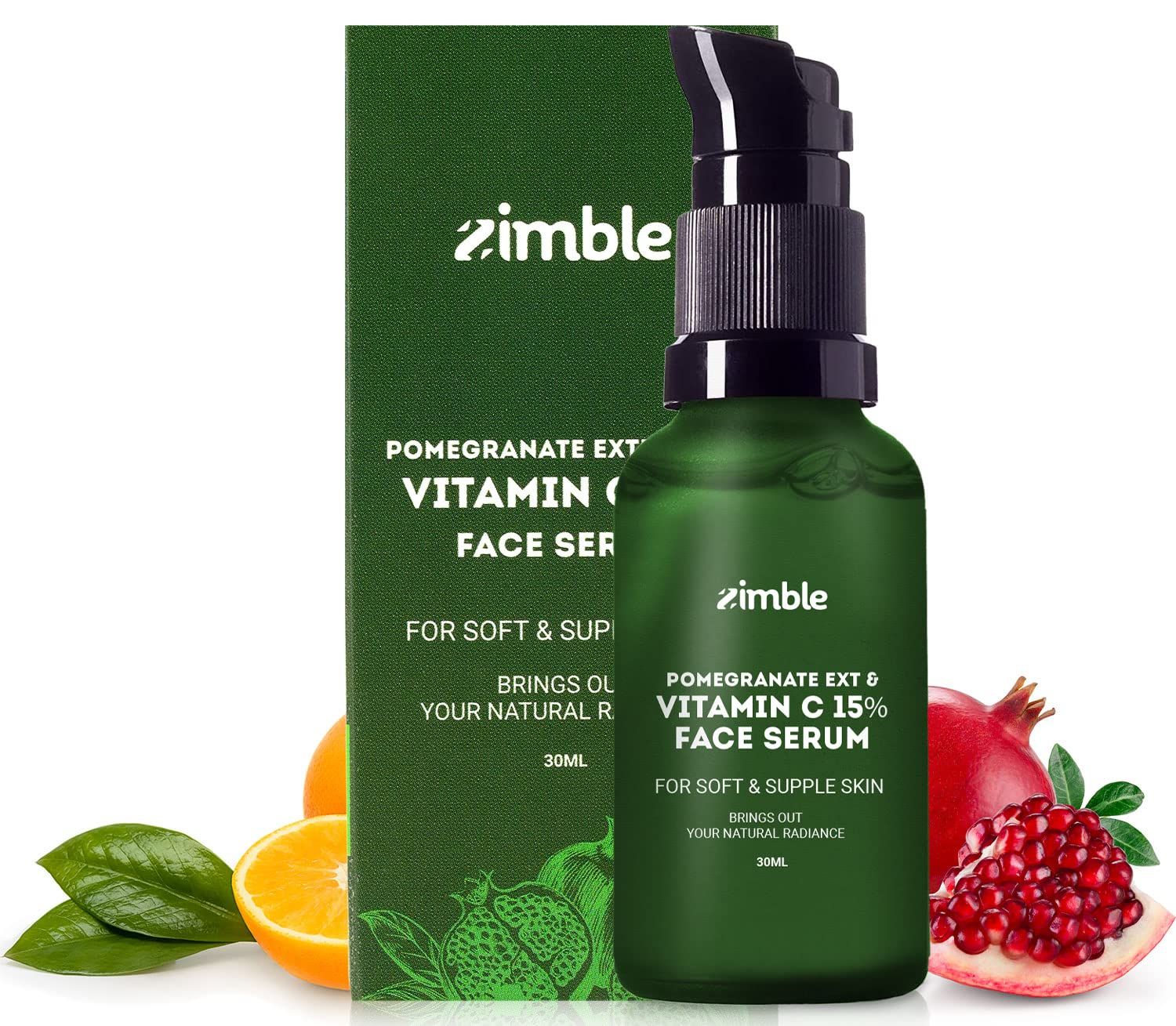 Buy Zimble 15% Vitamin C Face Serum for Glowing Skin, Wrinkles & Fine lines | Hydrates Skin with Hyaluronic Acid Day Night Serum 30 ml - Purplle