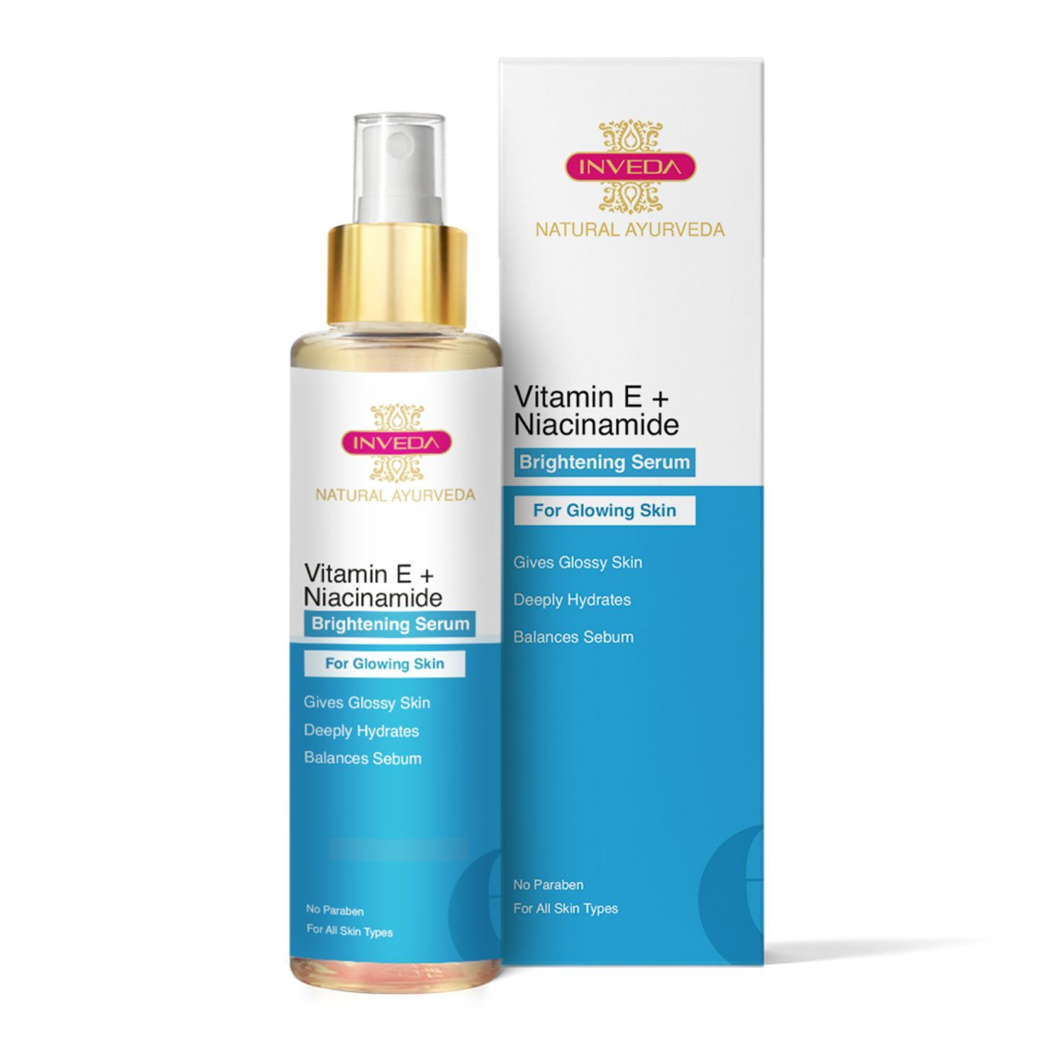 Buy Inveda Vitamin E + Niacinamide Brightening Serum | For Glowing Skin, 100ml - Purplle