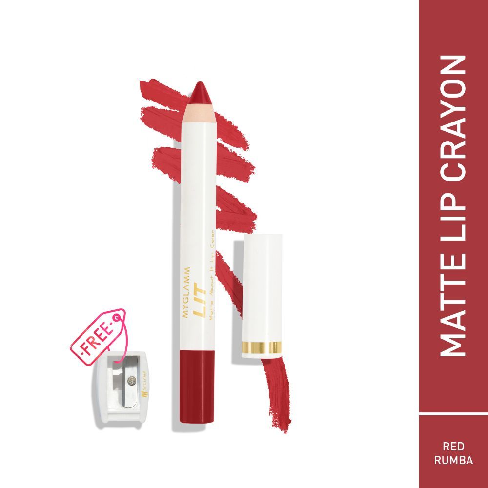 Buy MyGlamm LIT Matte About It Lip Color-Red Rumba- - Purplle