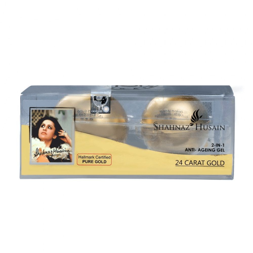 Buy SHAHNAZ HUSAIN NATURE’S GOLD SKIN RADIANCE 2-IN-1 ANTI-AGEING GEL (ANTI-AGEING GEL 30gm, SHAHNAZ HUSAIN MOISTURISING CREAM 10gm) - Purplle