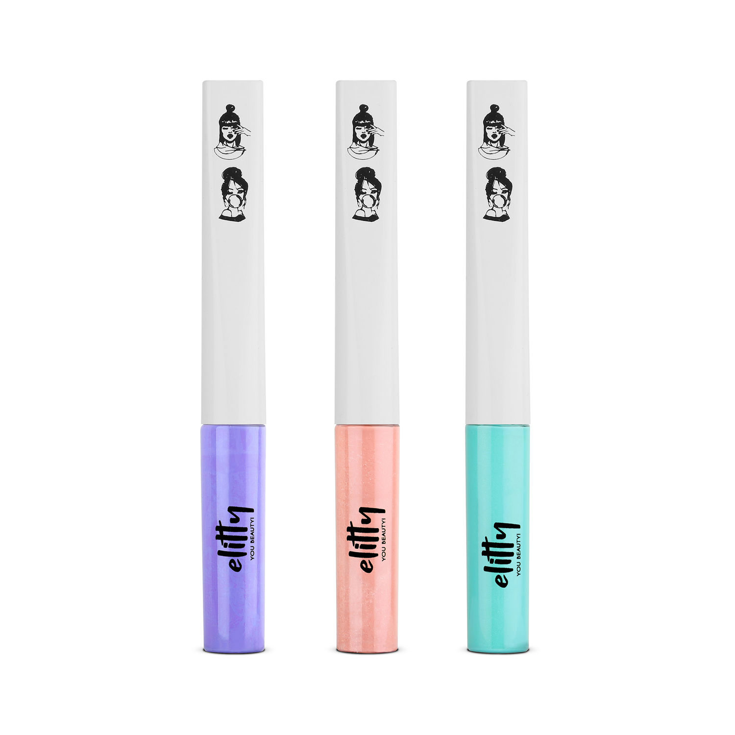 Buy Elitty Eye Gotta Feeling - Pastel Pop Combo (Lilac Dreams - Purple, Fading Love - Pink, High Maintenance - Cyan Green) Infused with Witch Hazel, Vegan & Cruelty Free - Purplle