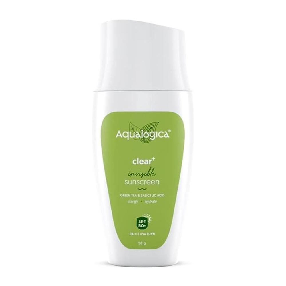 Buy Aqualogica Clear+ Invisible Sunscreen with Green Tea & Salicylic Acid 50g - Purplle