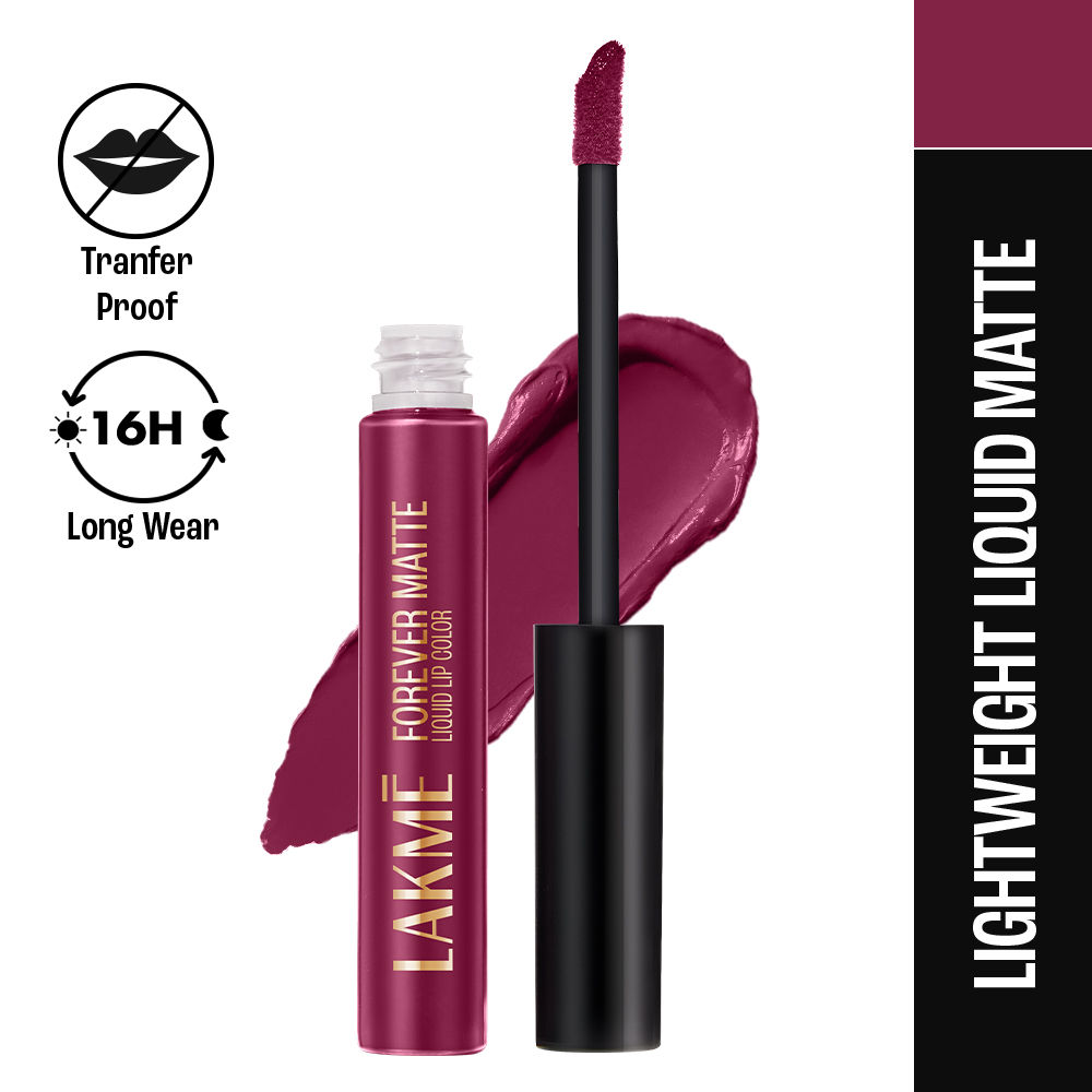 Buy Lakme Forever Matte Liquid Lip Colour, Red Wine (5.6 ml) - Purplle