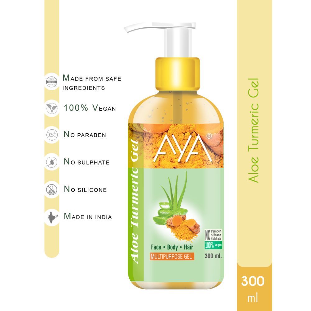 Buy AYA Multipurpose Aloe Turmeric Gel, 300 ml for Face, Hair and Body | No Paraben, No Silicone, No Sulphate - Purplle