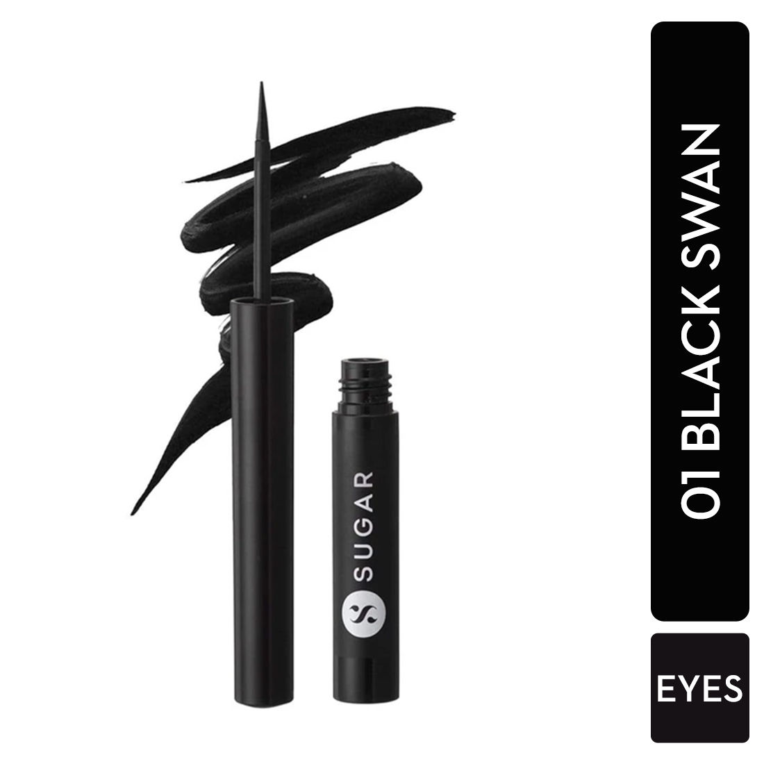 Buy SUGAR Cosmetics - Eye Warned You So! - Double Matte Eyeliner - 01 Black Swan (Black Eye Liner for Women) - Sweat Proof, 100% Waterproof Eye Liner with Matte Finish - Purplle