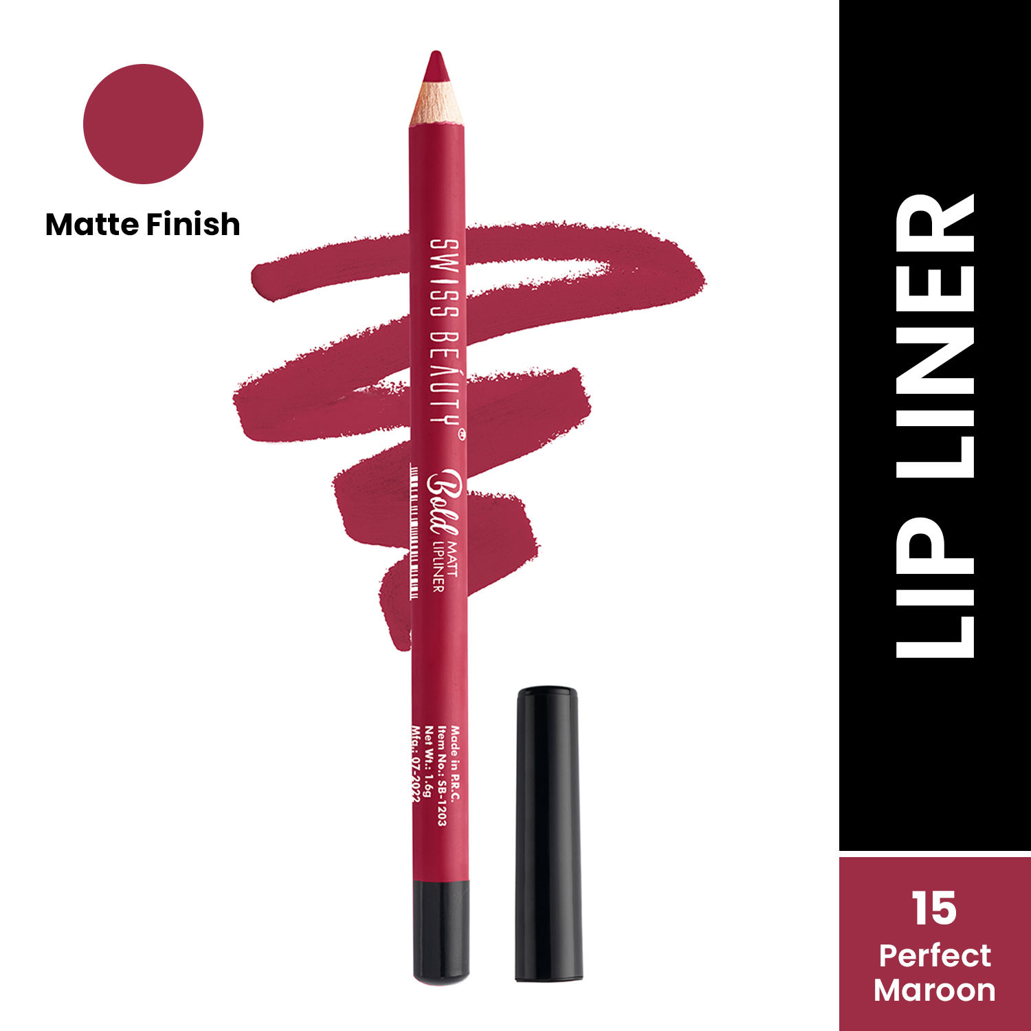 Buy Swiss Beauty Bold Matt Lip Liner -15 (1.6 gm) - Purplle