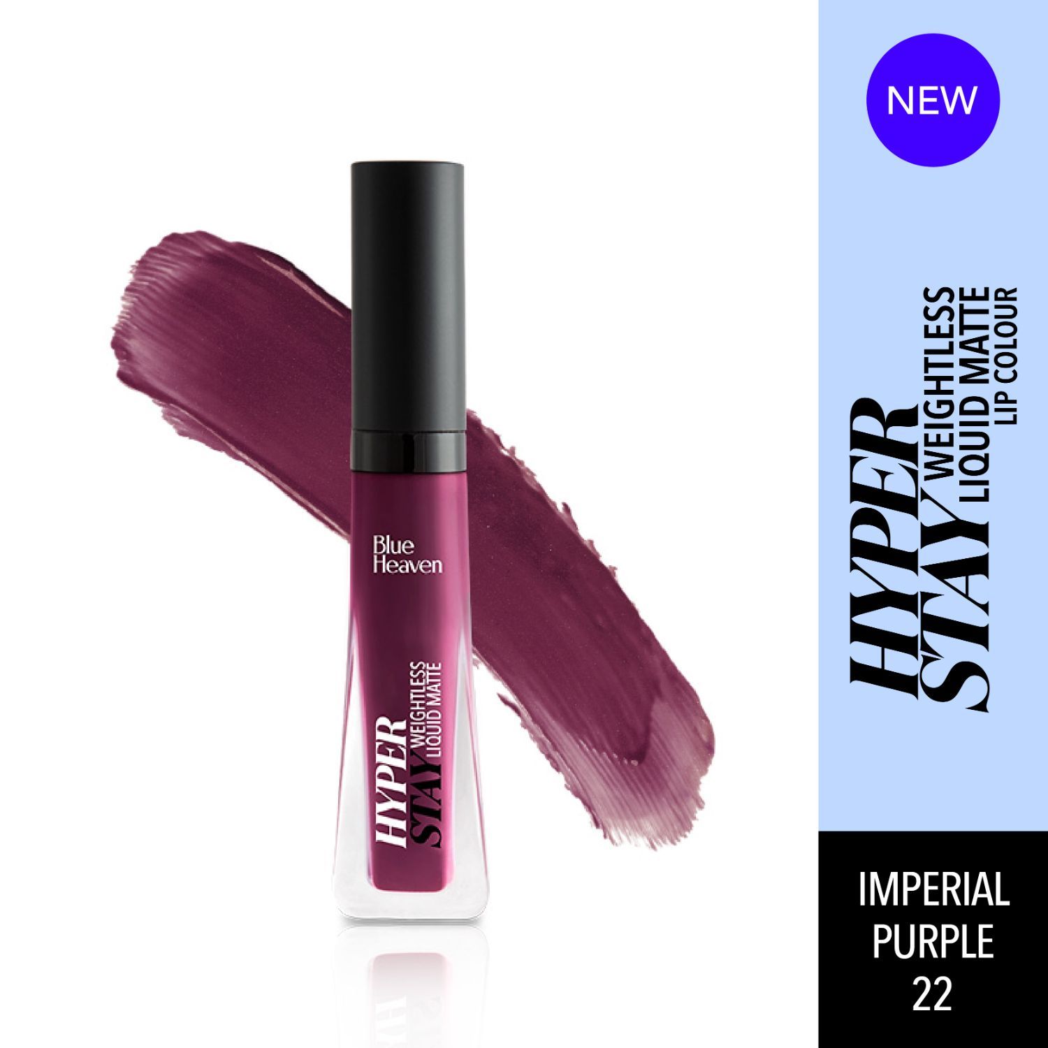 Buy Blue Heaven Hyperstay Weightless Liquid Matte Lipcolor, Imperial Purple -22, 6ml - Purplle