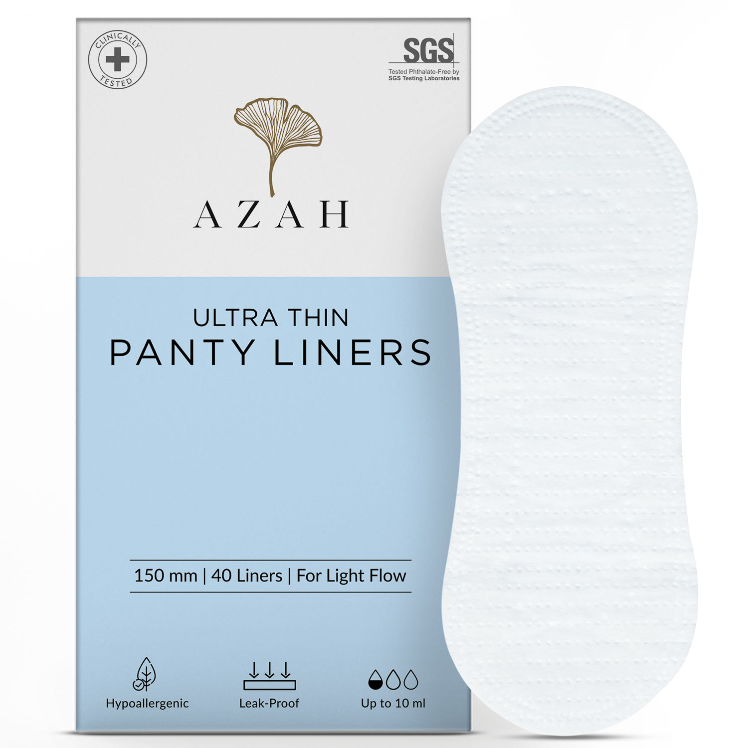 Buy Azah Ultra- Soft Organic Cotton Panty Liner( Pack of 40 liners ) - Purplle