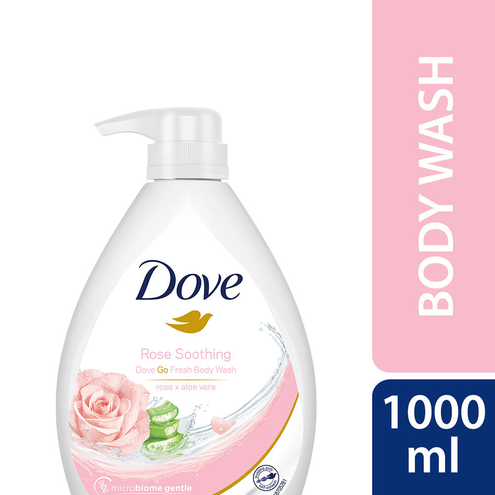 Buy Dove Soothing Rose & Aloe Vera Body Wash for Replenished Skin, Refreshing Scent 1L - Purplle