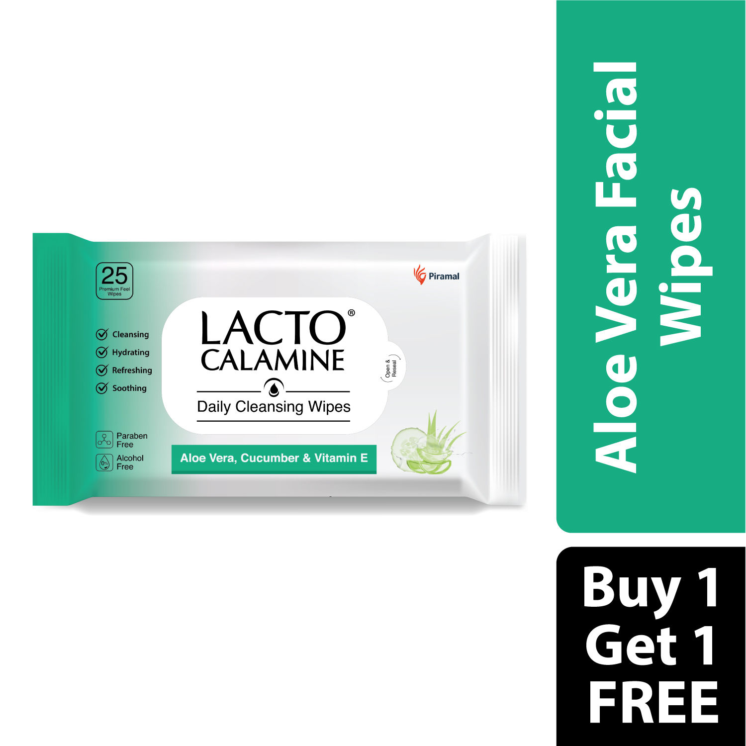 Buy Lacto Calamine Daily Cleansing Face Wipes - Buy 1 Get 1 Free - Purplle