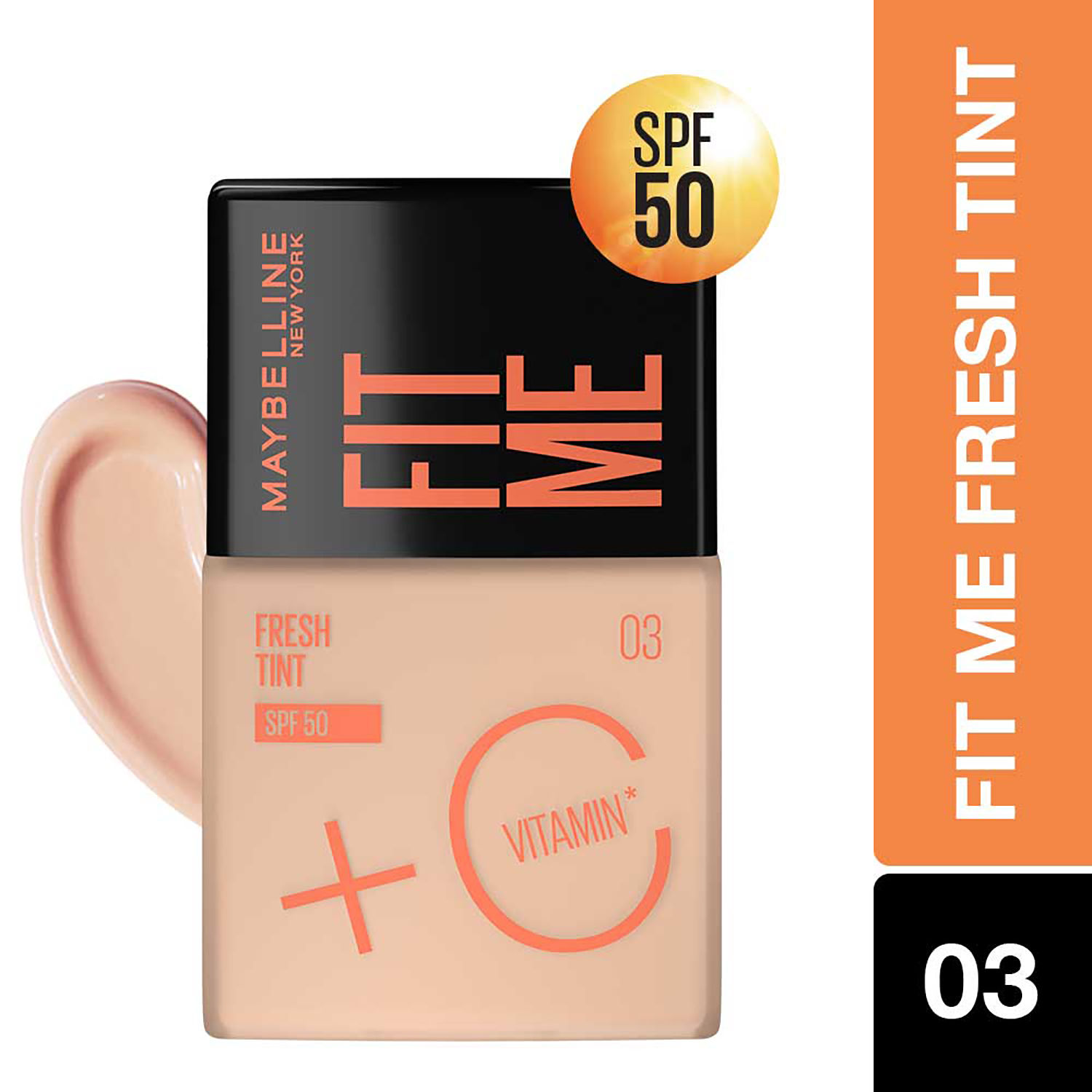 Maybelline New York Fit Me Fresh Tint With SPF 50 & Vitamin C, Shade 03 |  Natural Coverage Skin Tint For Daily Use 30 ml