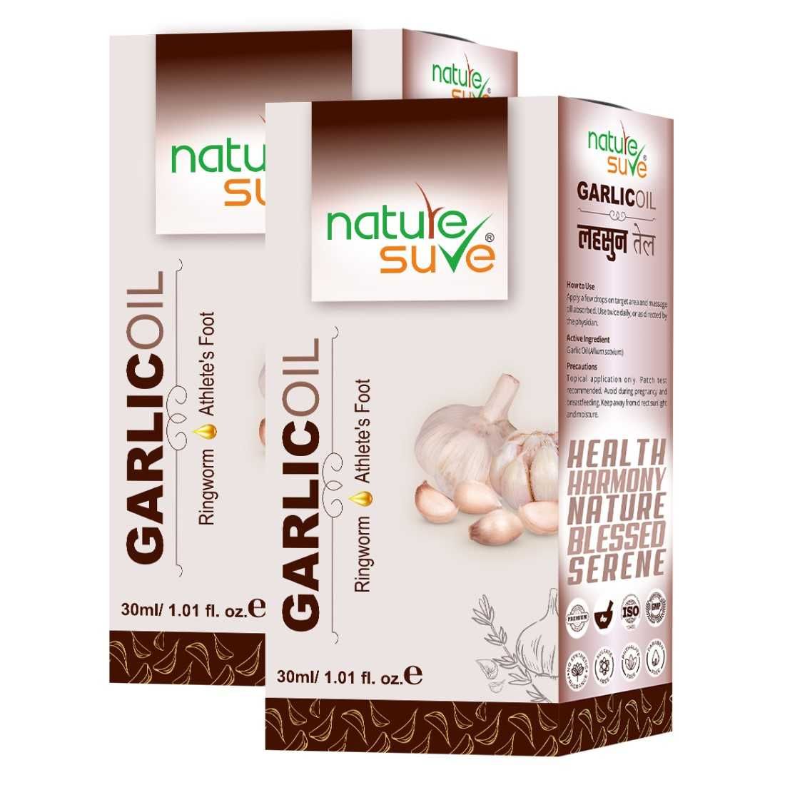 Buy Nature Sure Garlic Oil for Ringworm and Athlete's Foot in Men & Women - 2 Packs (30ml Each) - Purplle